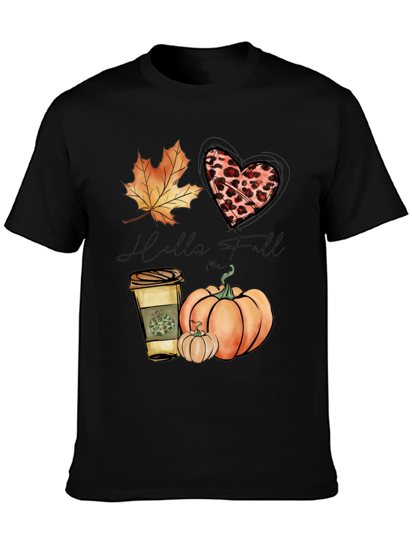 Hello Fall Black Graphic Tee