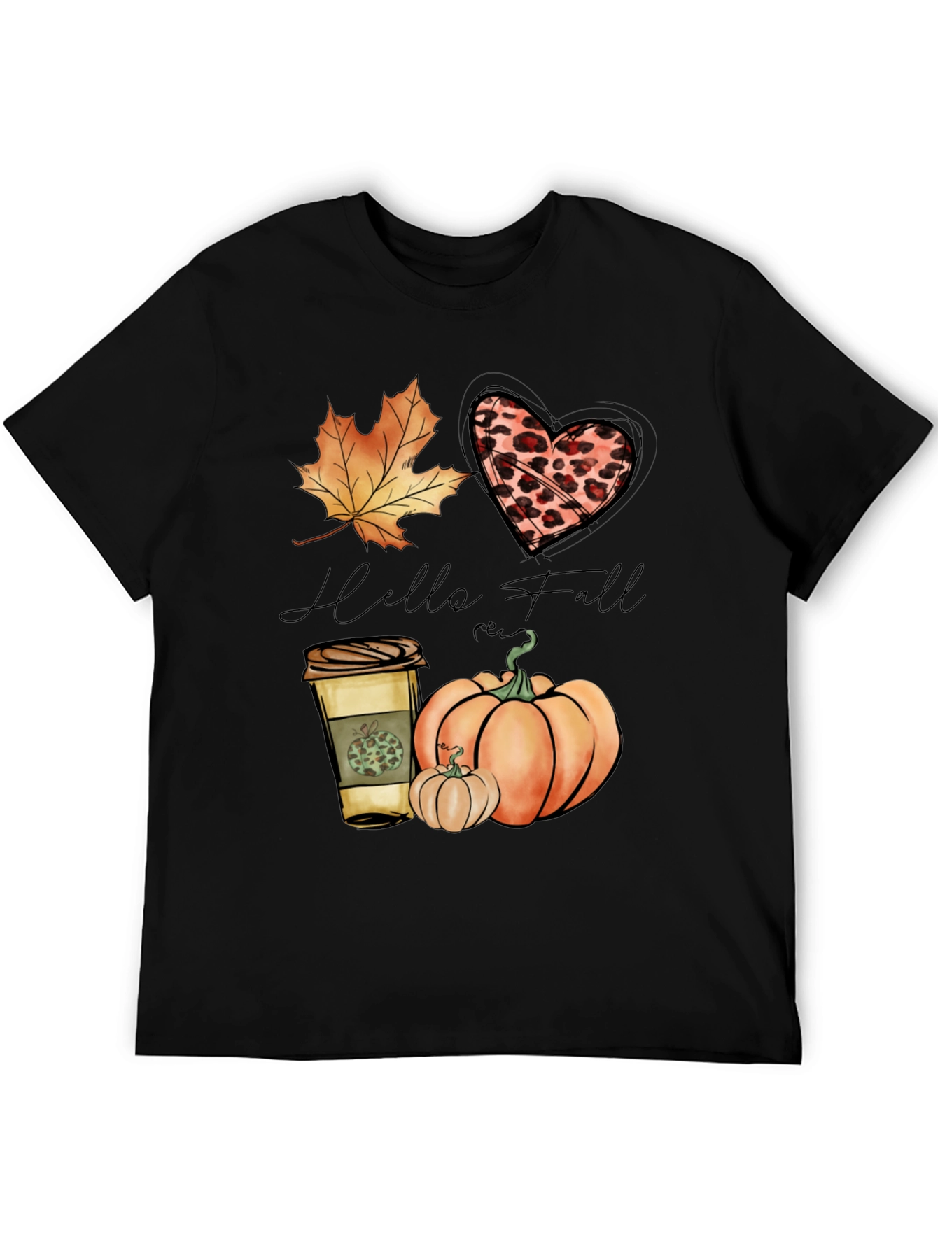 Hello Fall Black Graphic Tee