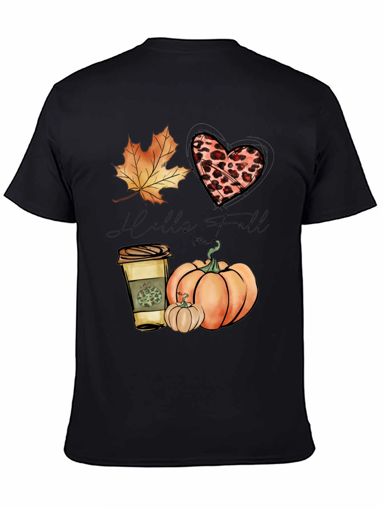 Hello Fall Black Graphic Tee