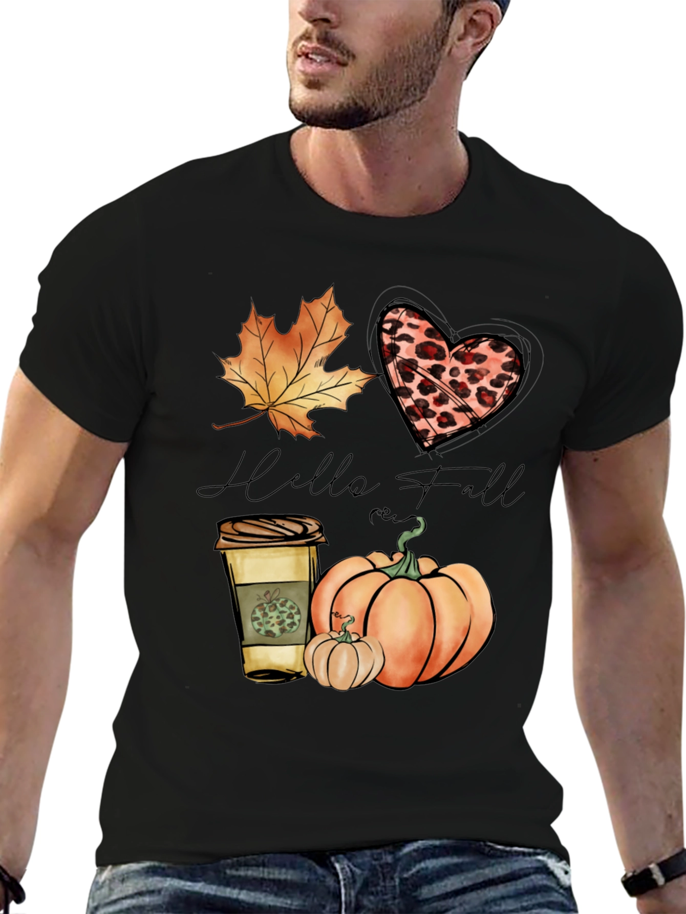 Hello Fall Black Graphic Tee