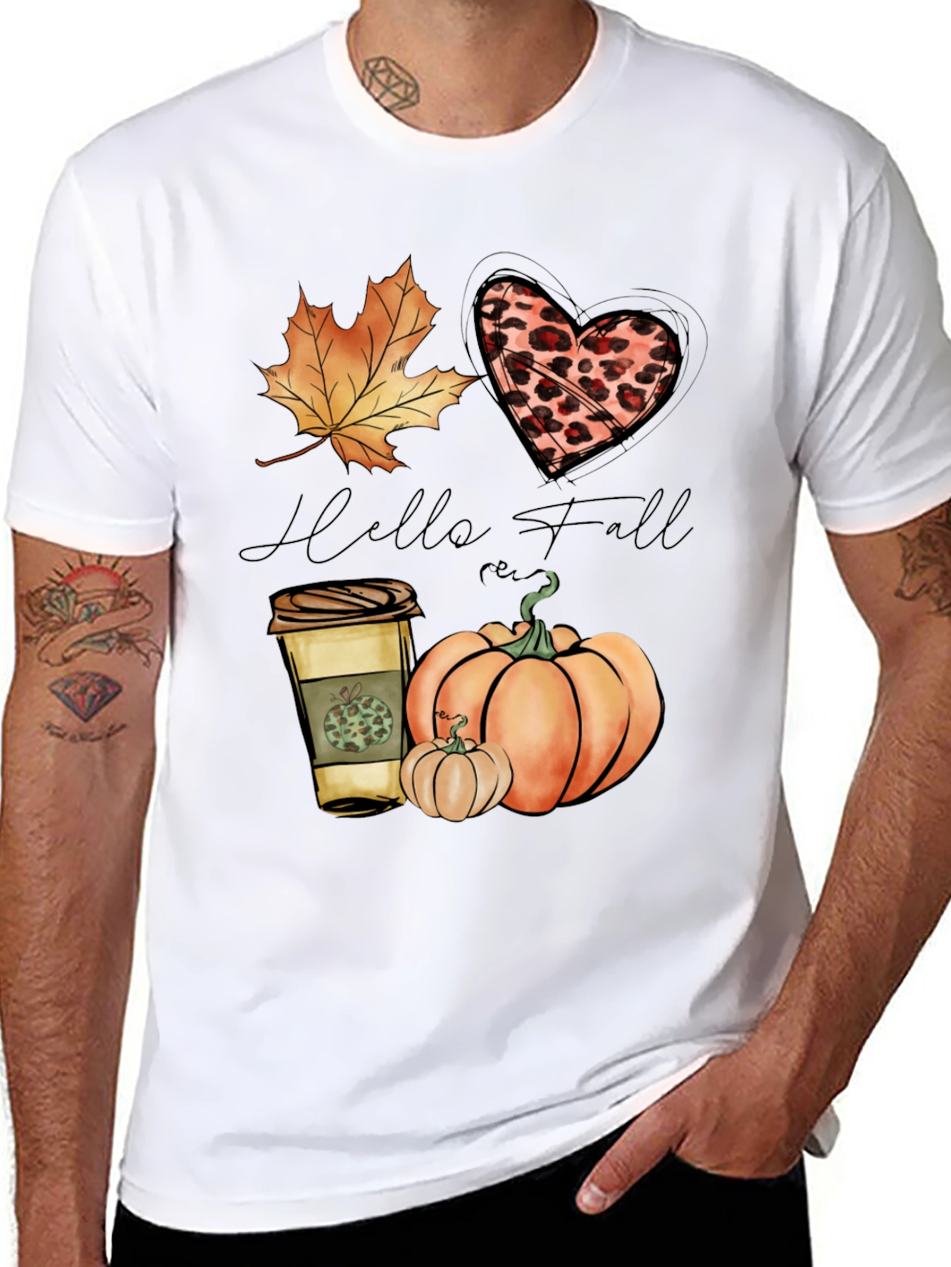 Hello Fall Black Graphic Tee