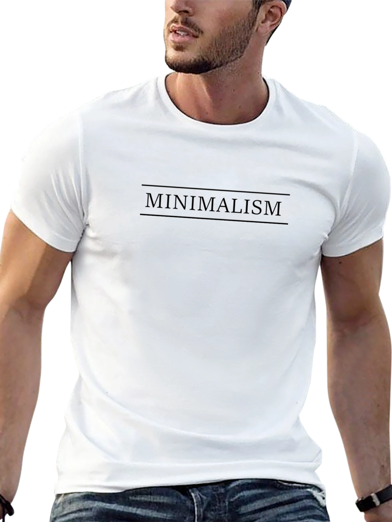 Minimalism Graphic Tee - Black Cotton Comfort