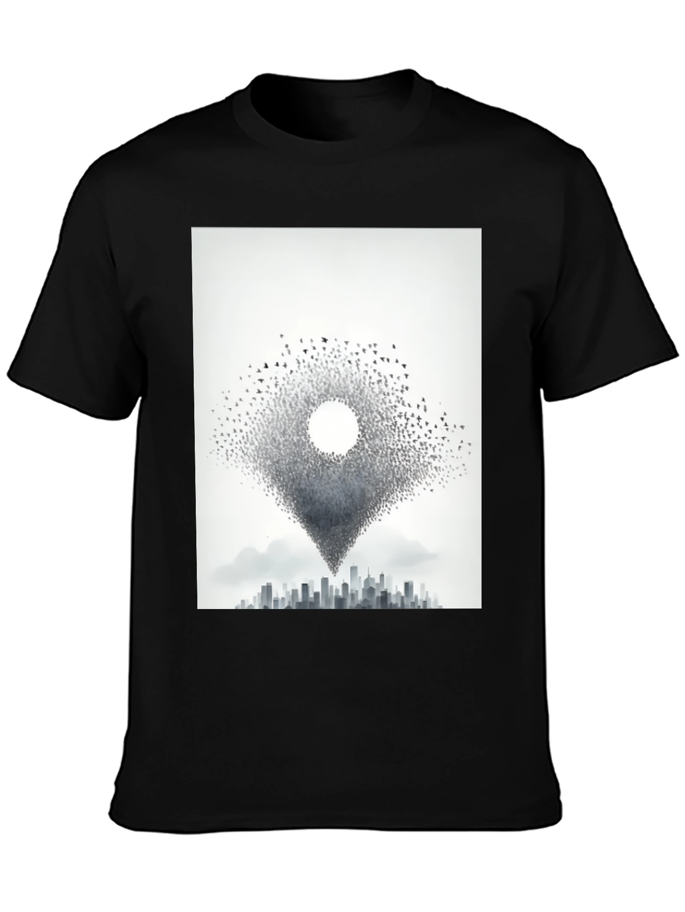 Urban Migration T-Shirt - Bird Cityscape Tee