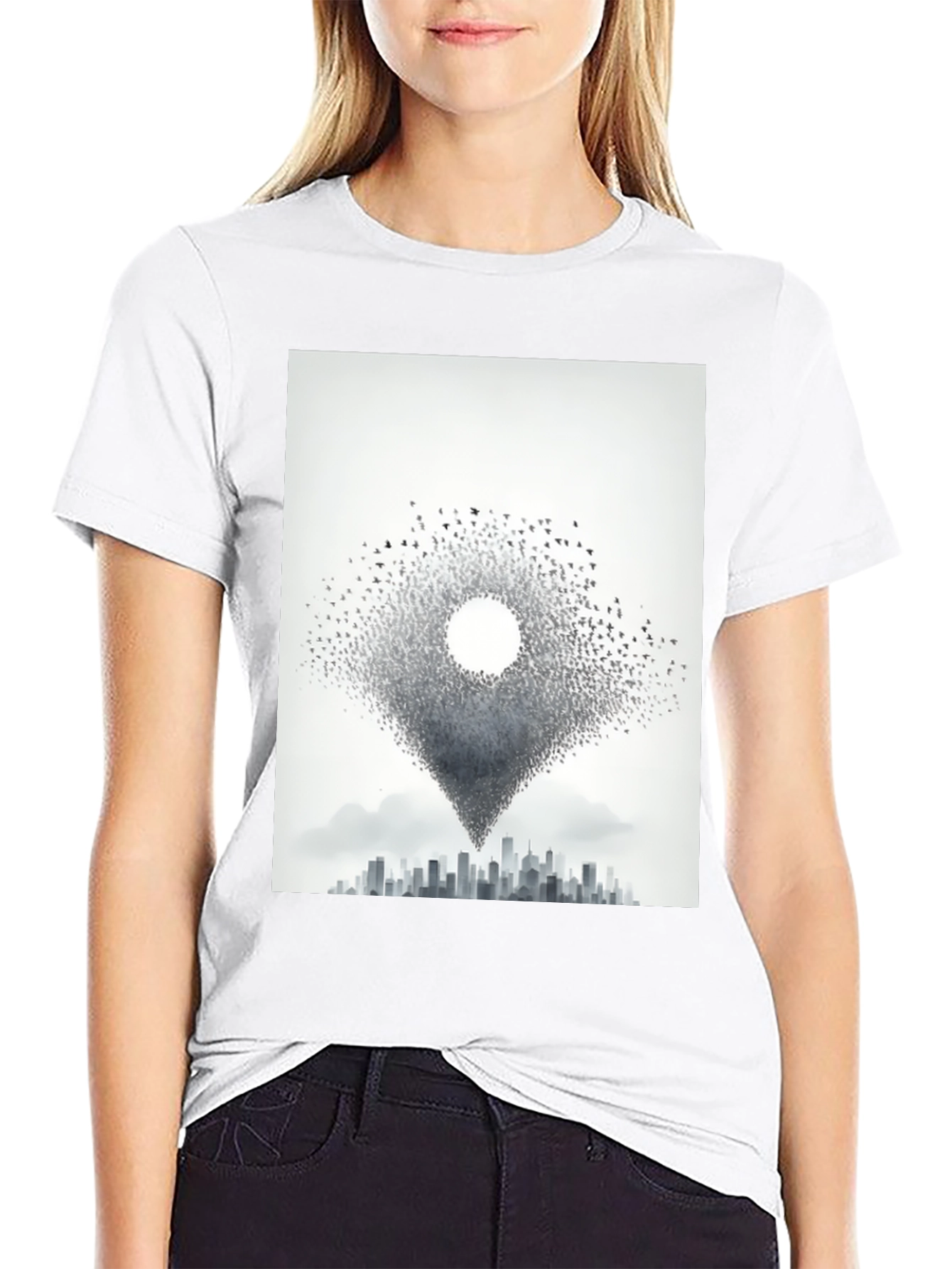 Urban Migration T-Shirt - Bird Cityscape Tee