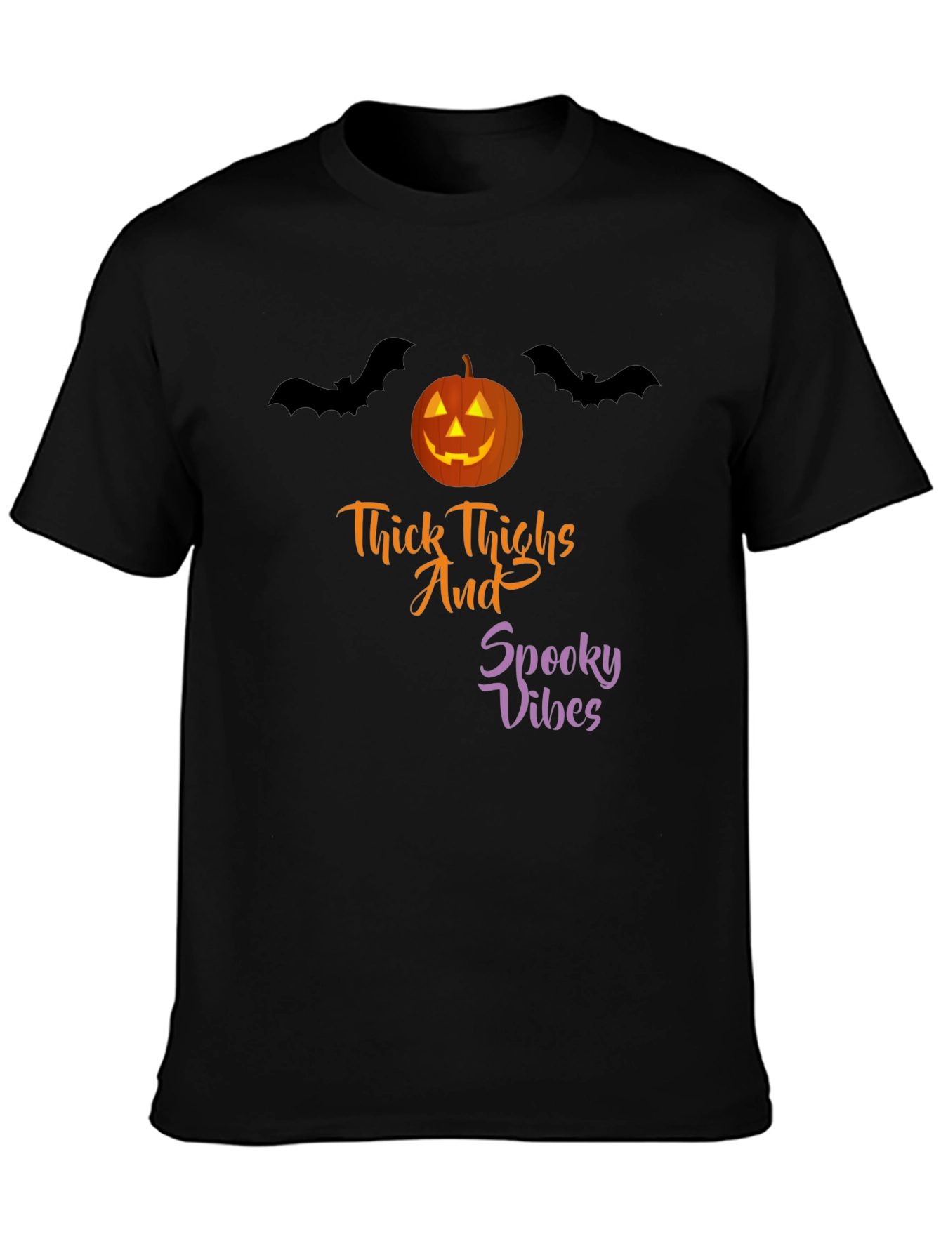 Thick Thighs Spooky Vibes Halloween T-Shirt