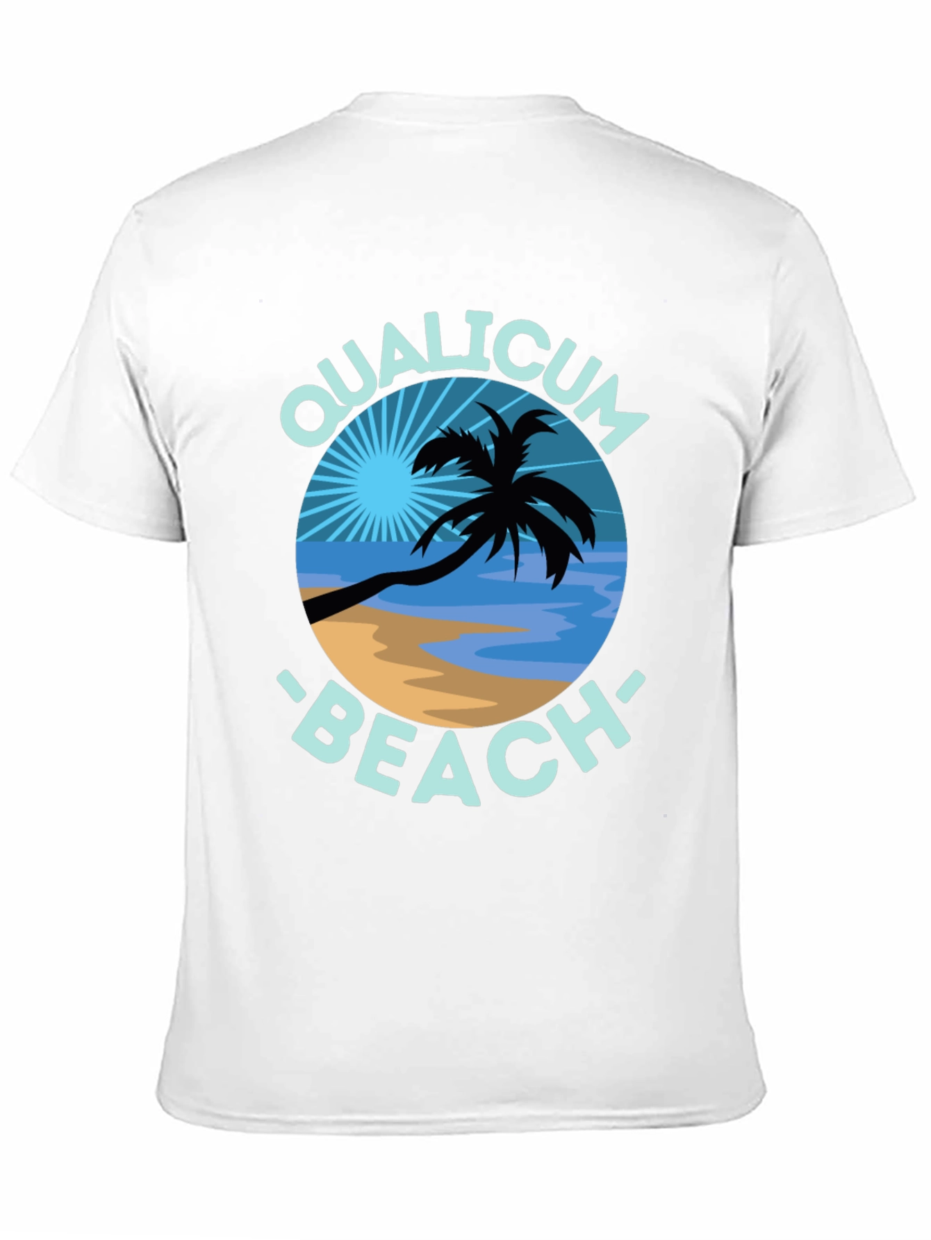 Qualicum Beach Black T-Shirt Palm Tree Graphic Tee
