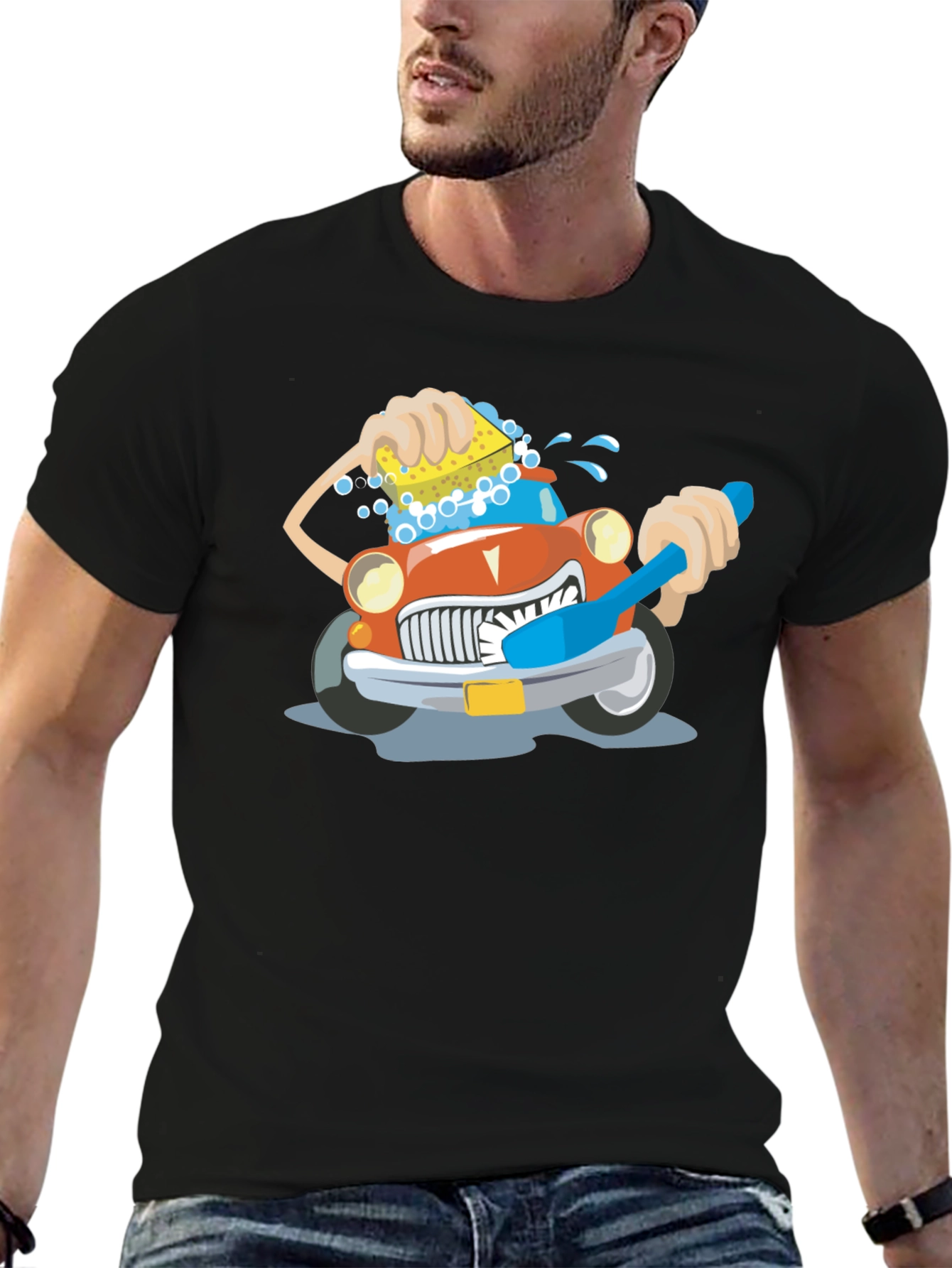Cartoon Car Wash T-Shirt | Funny Car Lover Tee | Cute Auto Graphic Shirt | Gift for Car Enthusiasts | Free Shipping $50+