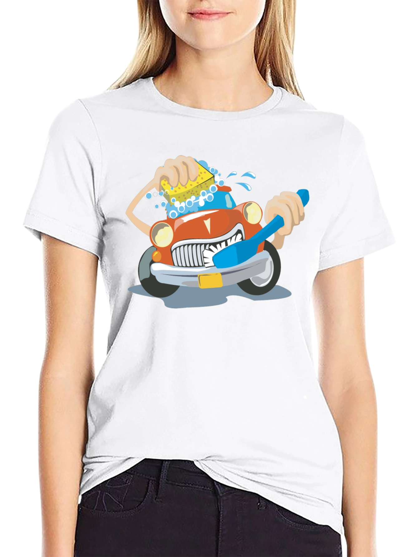 Cartoon Car Wash T-Shirt | Funny Car Lover Tee | Cute Auto Graphic Shirt | Gift for Car Enthusiasts | Free Shipping $50+