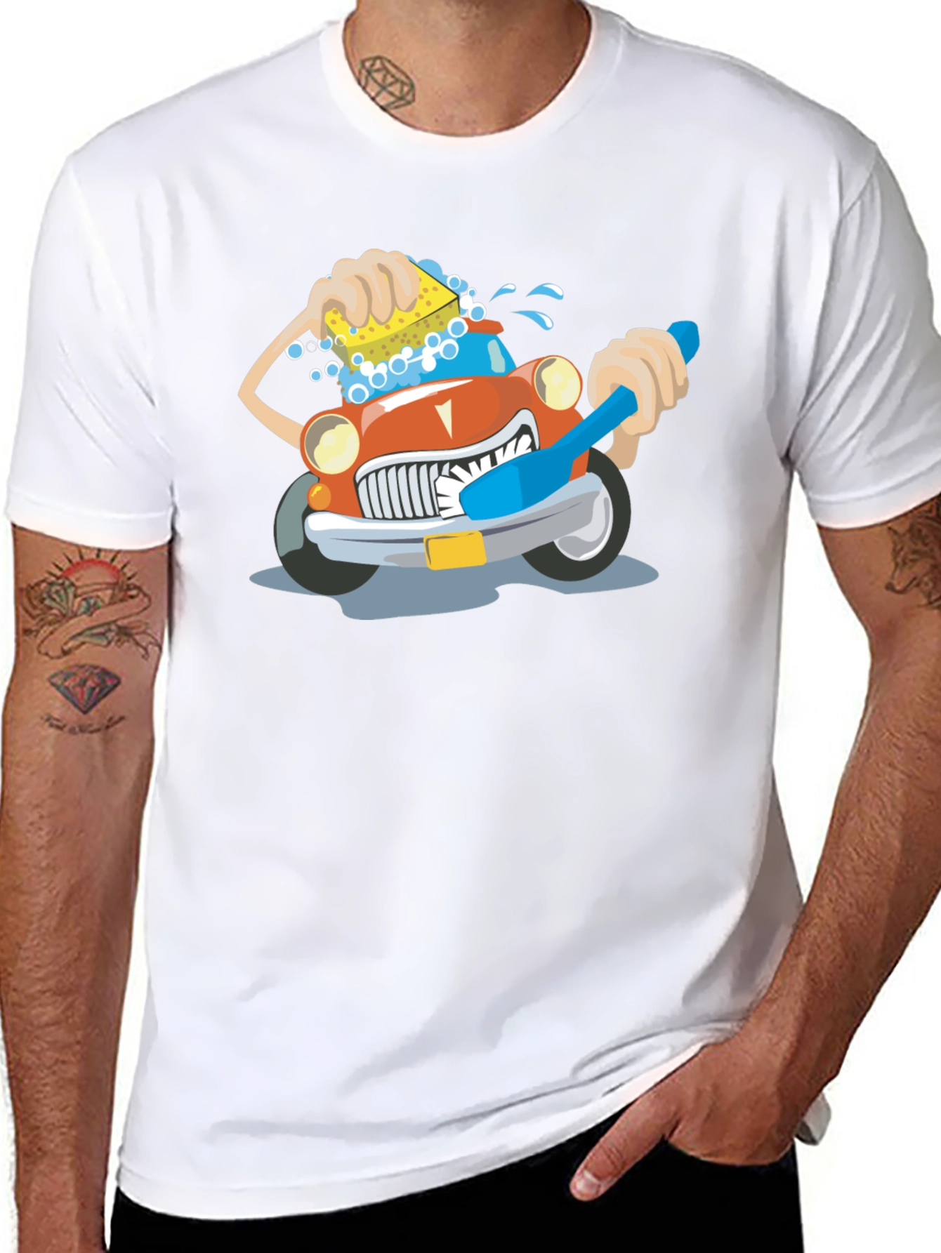 Cartoon Car Wash T-Shirt | Funny Car Lover Tee | Cute Auto Graphic Shirt | Gift for Car Enthusiasts | Free Shipping $50+