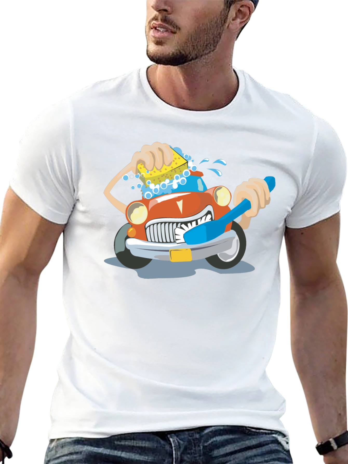 Cartoon Car Wash T-Shirt | Funny Car Lover Tee | Cute Auto Graphic Shirt | Gift for Car Enthusiasts | Free Shipping $50+
