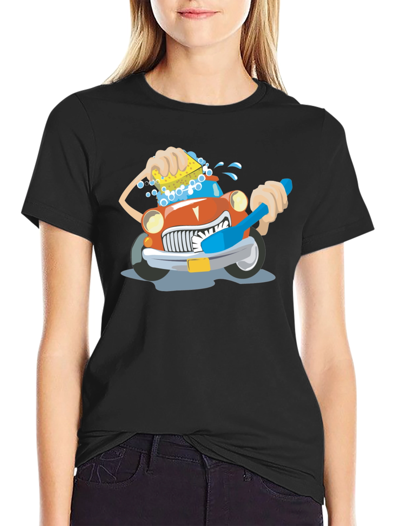 Cartoon Car Wash T-Shirt | Funny Car Lover Tee | Cute Auto Graphic Shirt | Gift for Car Enthusiasts | Free Shipping $50+