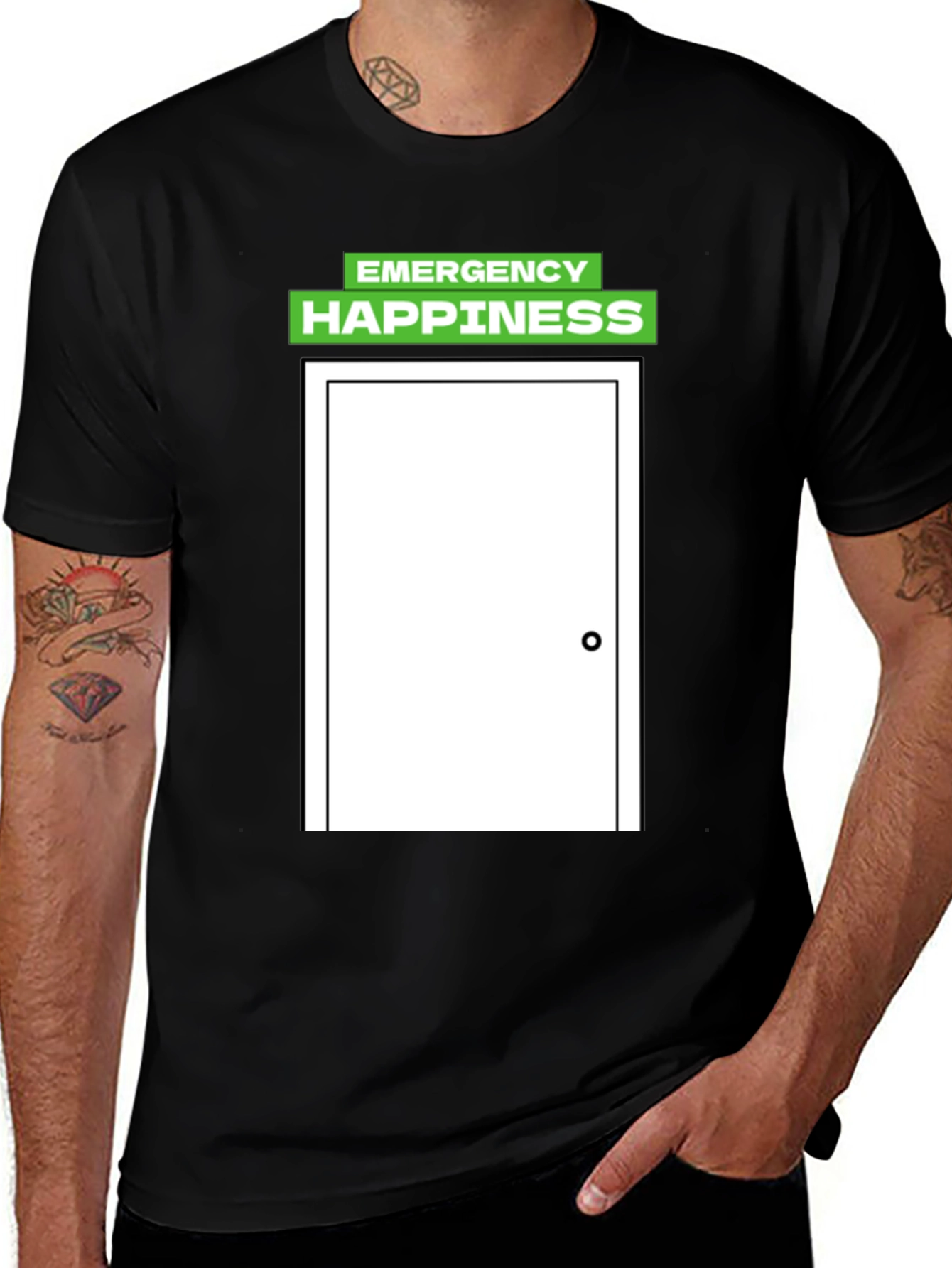 Emergency Happiness Door Graphic Tee