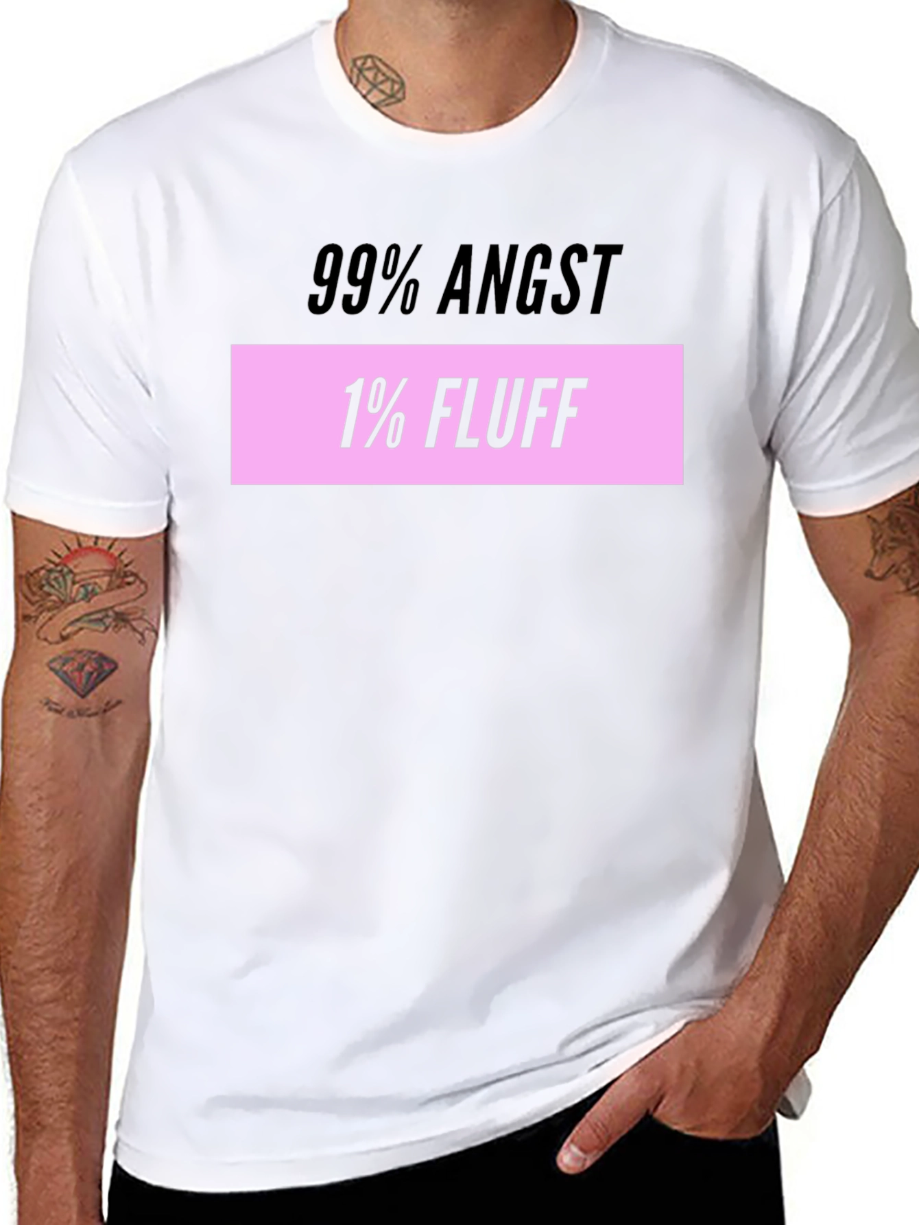 Angst and Fluff T-Shirt Mens Black Tee