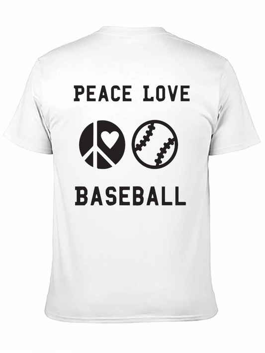 Peace Love Baseball Graphic Tee - Black