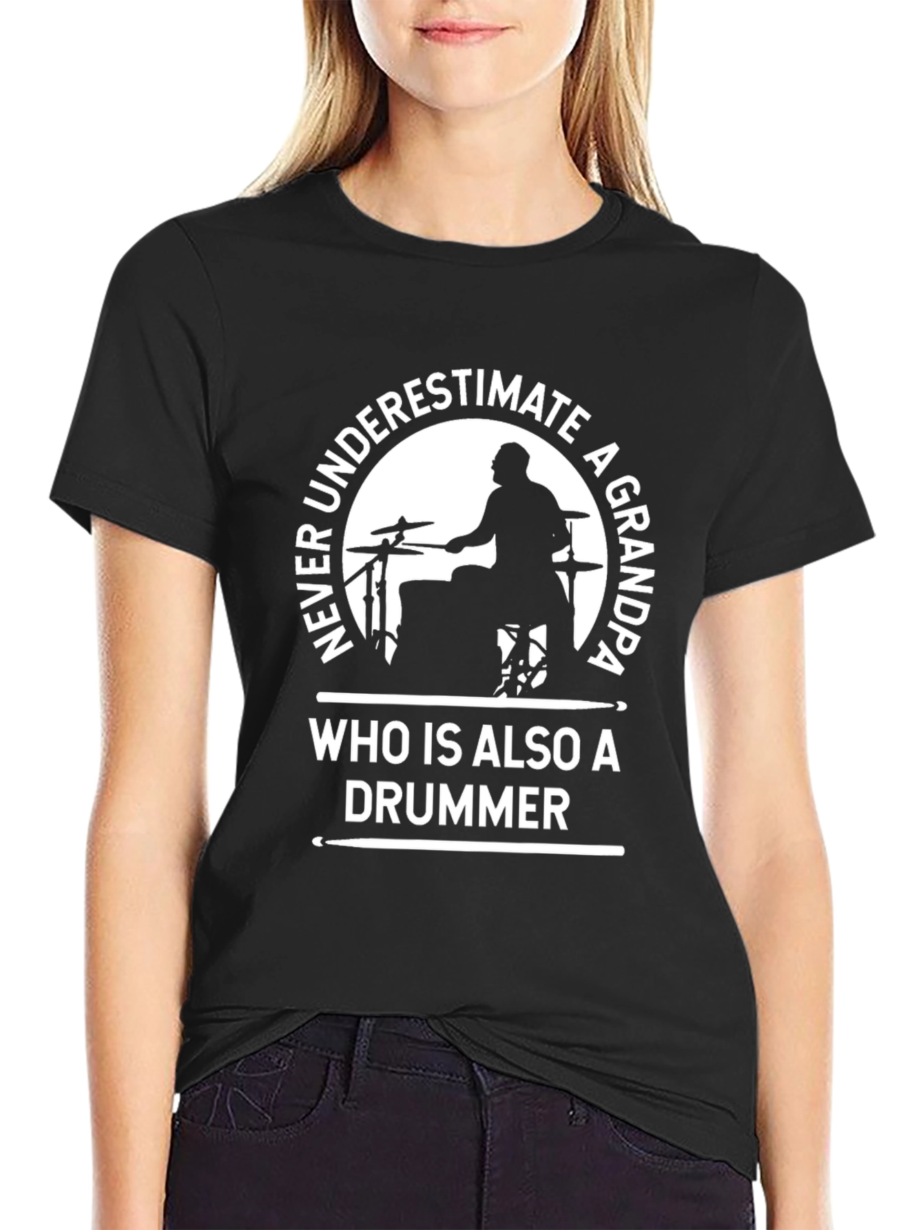 Grandpa Drummer T-Shirt - Never Underestimate