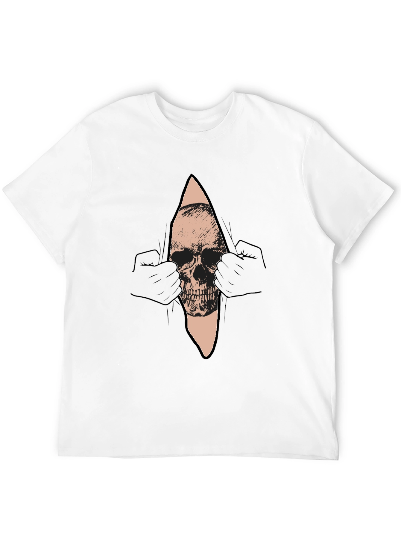 Skull Graphic T-Shirt - Mens Black Crew Neck Tee