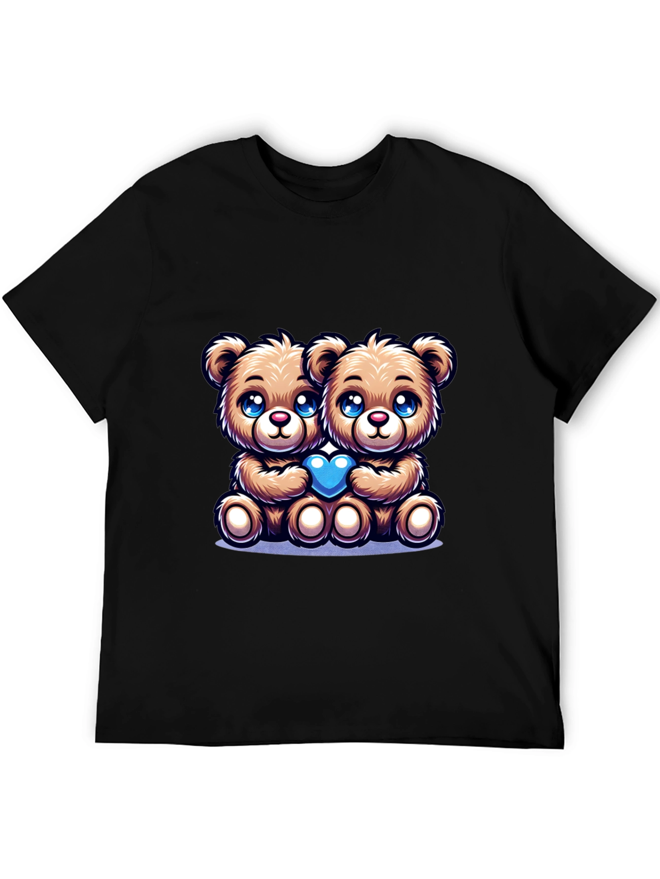 Cute Teddy Bear Heart Graphic T-Shirt