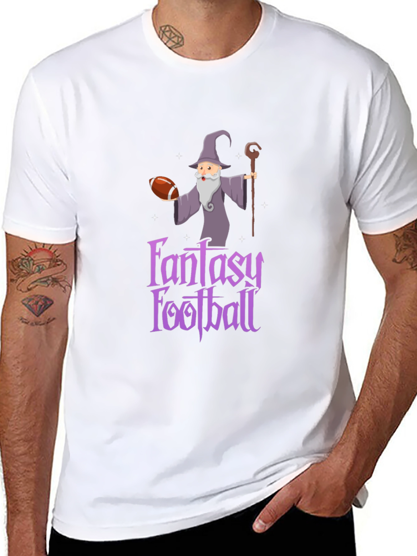 Fantasy Football Wizard Graphic Tee - Black