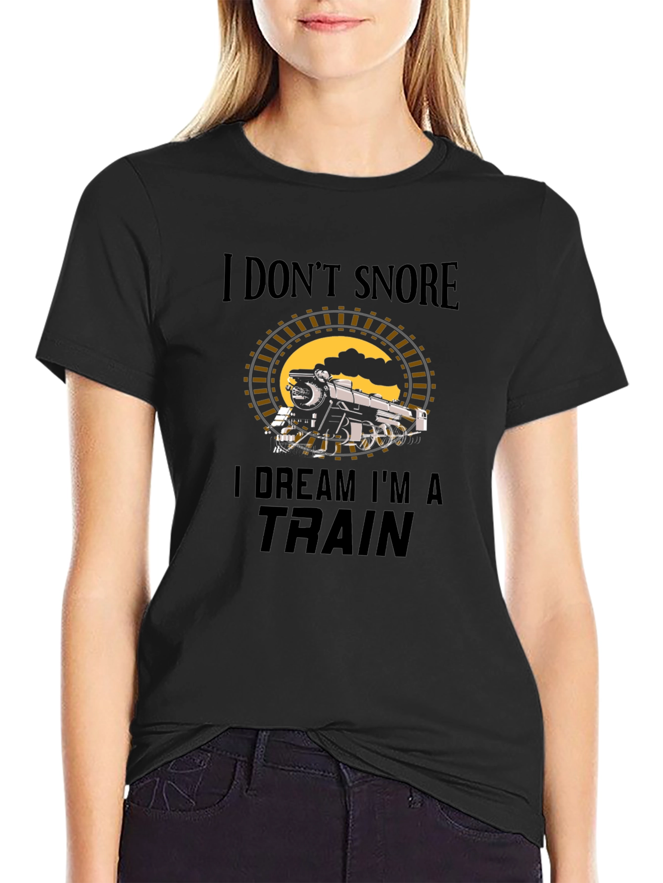 Funny I Dream Im a Train Graphic T-Shirt