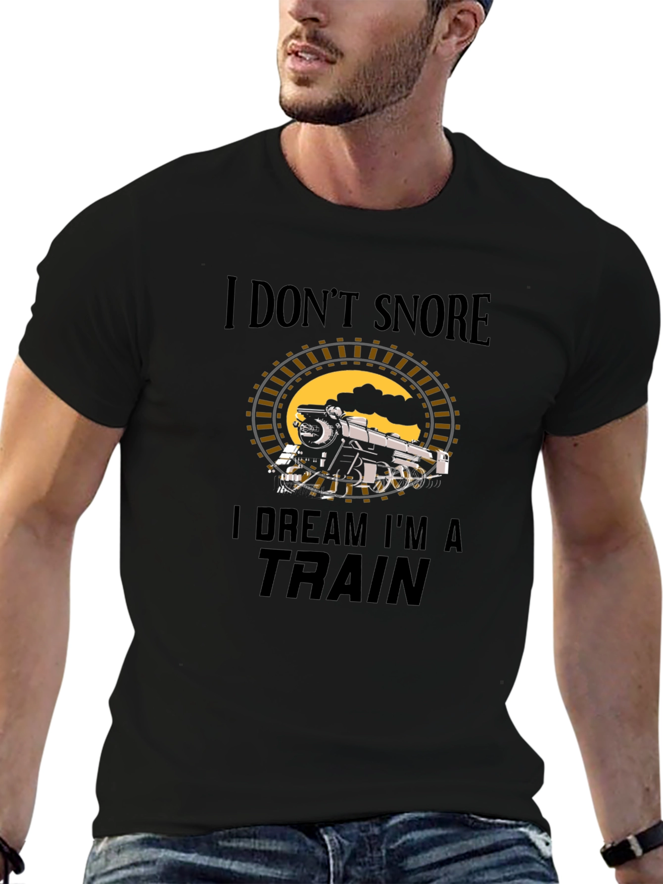 Funny I Dream Im a Train Graphic T-Shirt