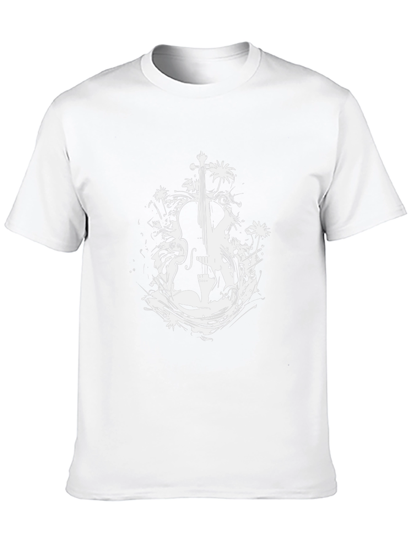Abstract Cello Graphic Mens Black T-Shirt