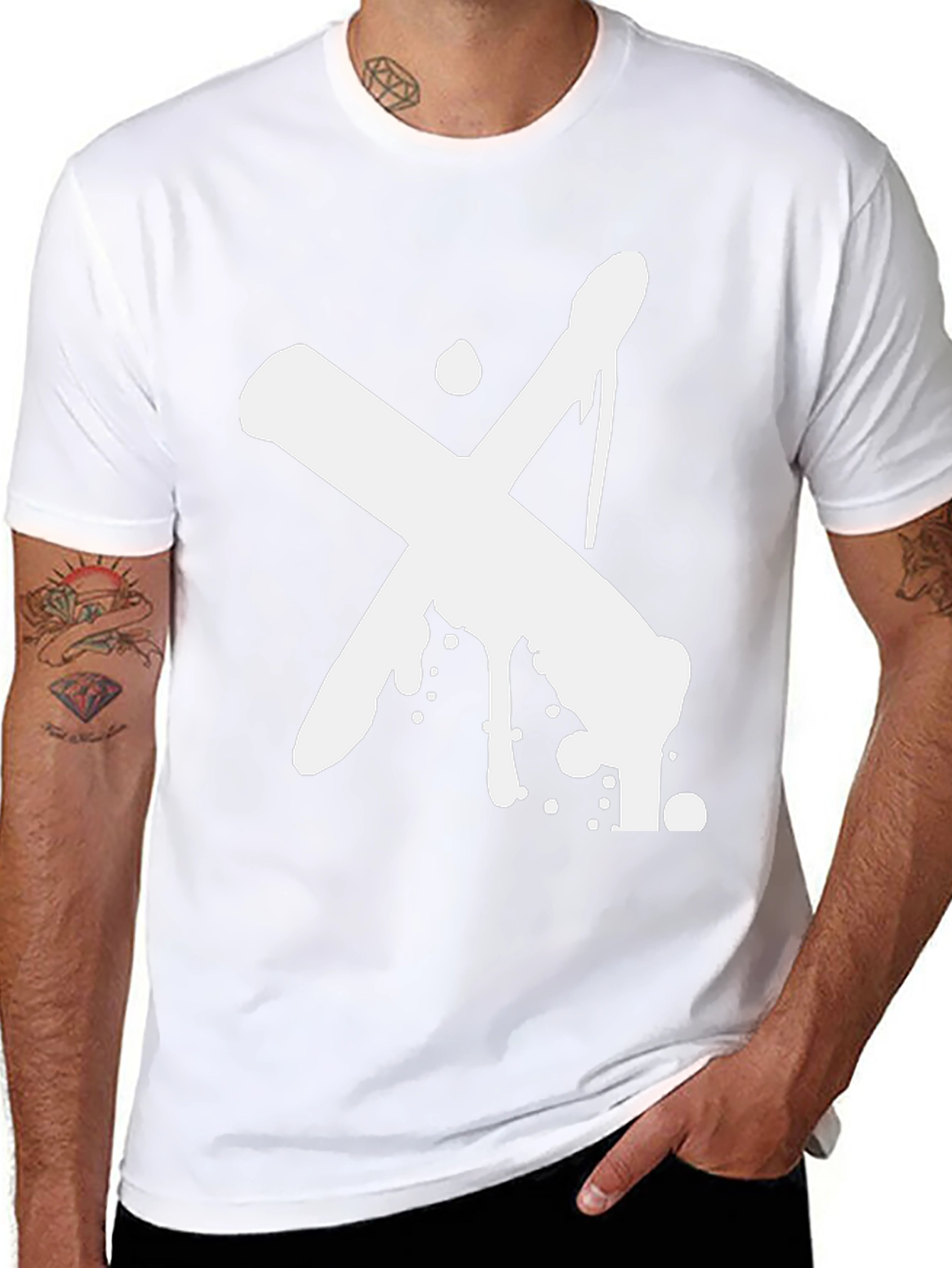 Abstract X Graphic Black T-Shirt