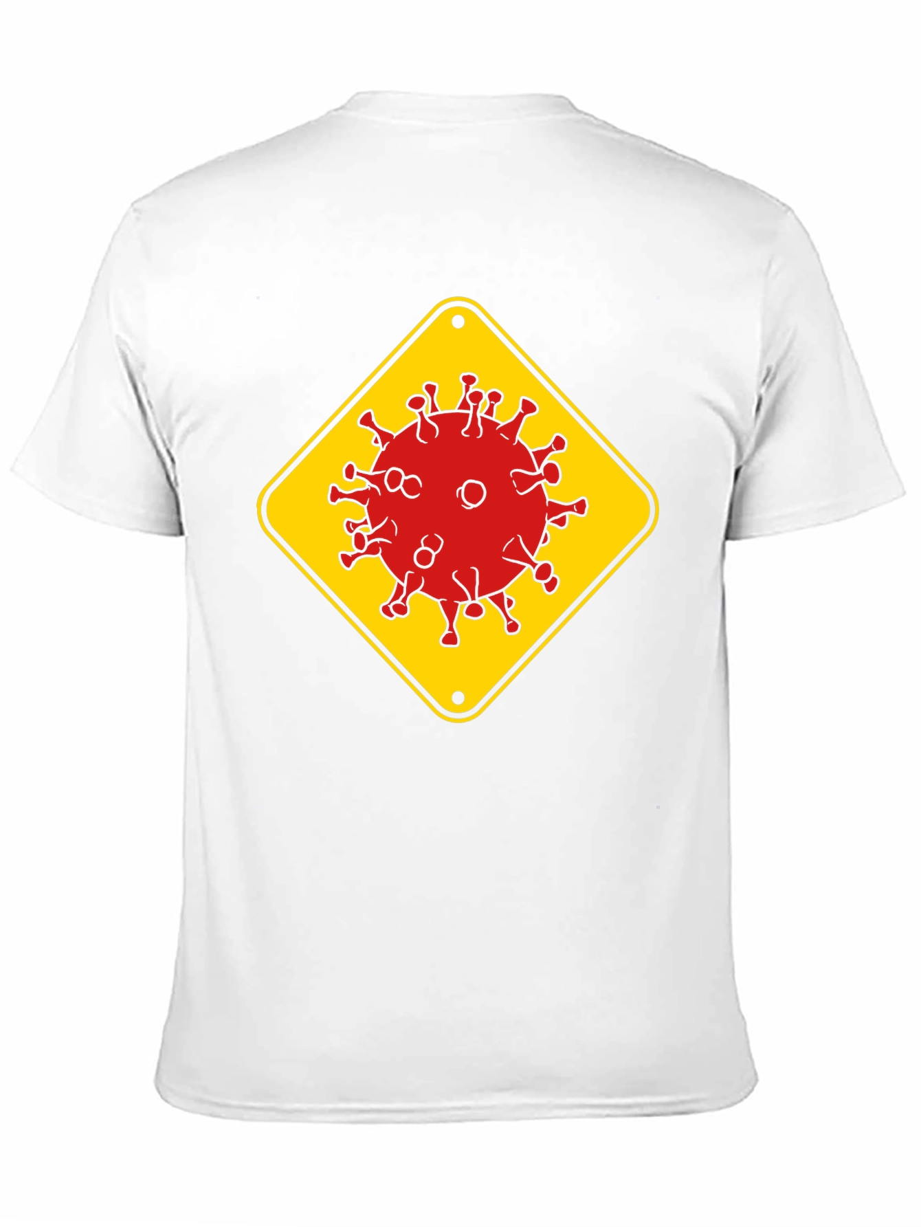 Caution Virus Graphic Tee - Black Cotton T-Shirt