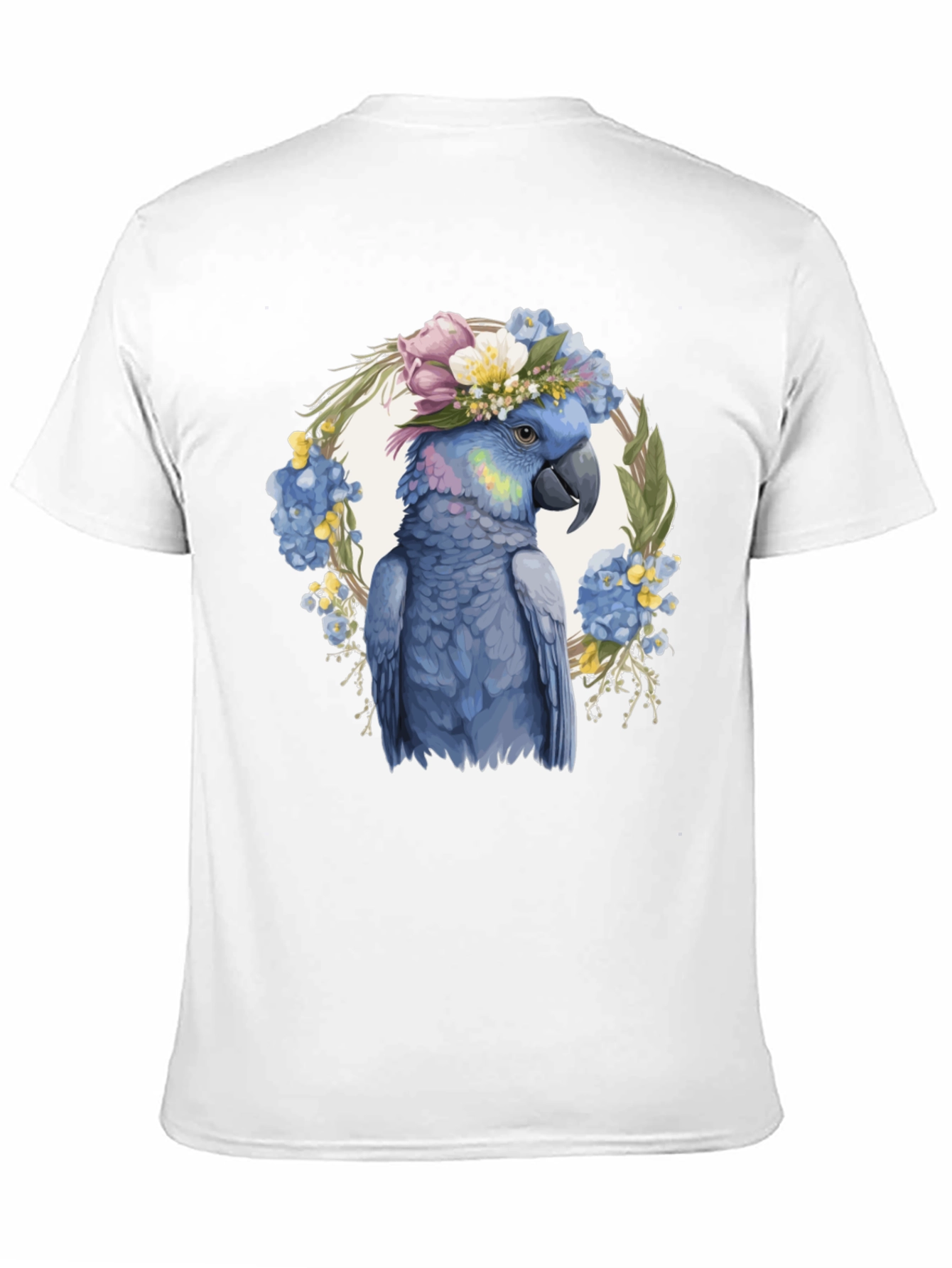 Floral Parrot T-Shirt - Unique Bird Graphic Tee