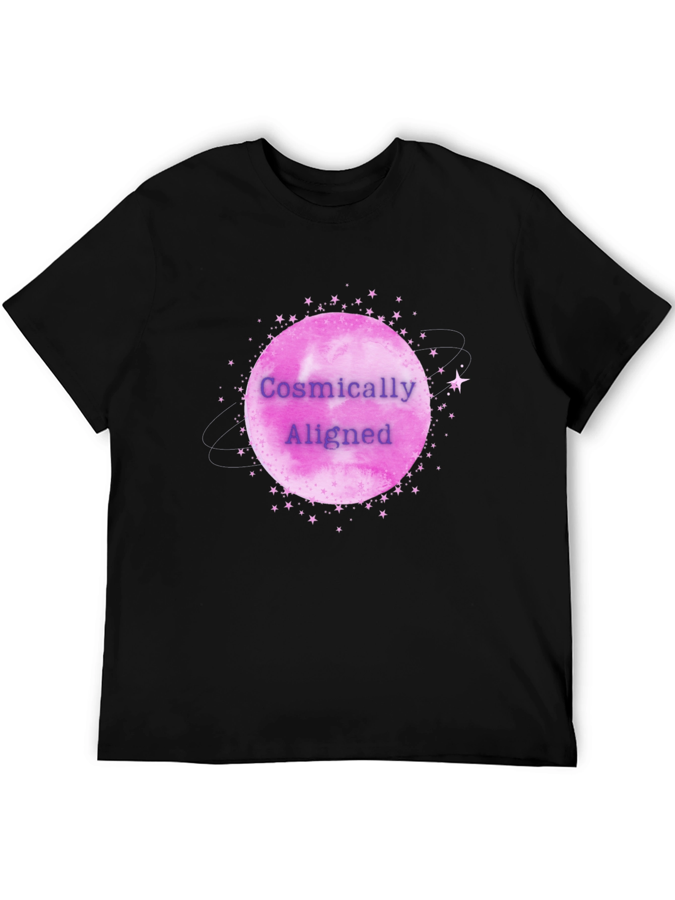 Cosmically Aligned Graphic Tee - Black