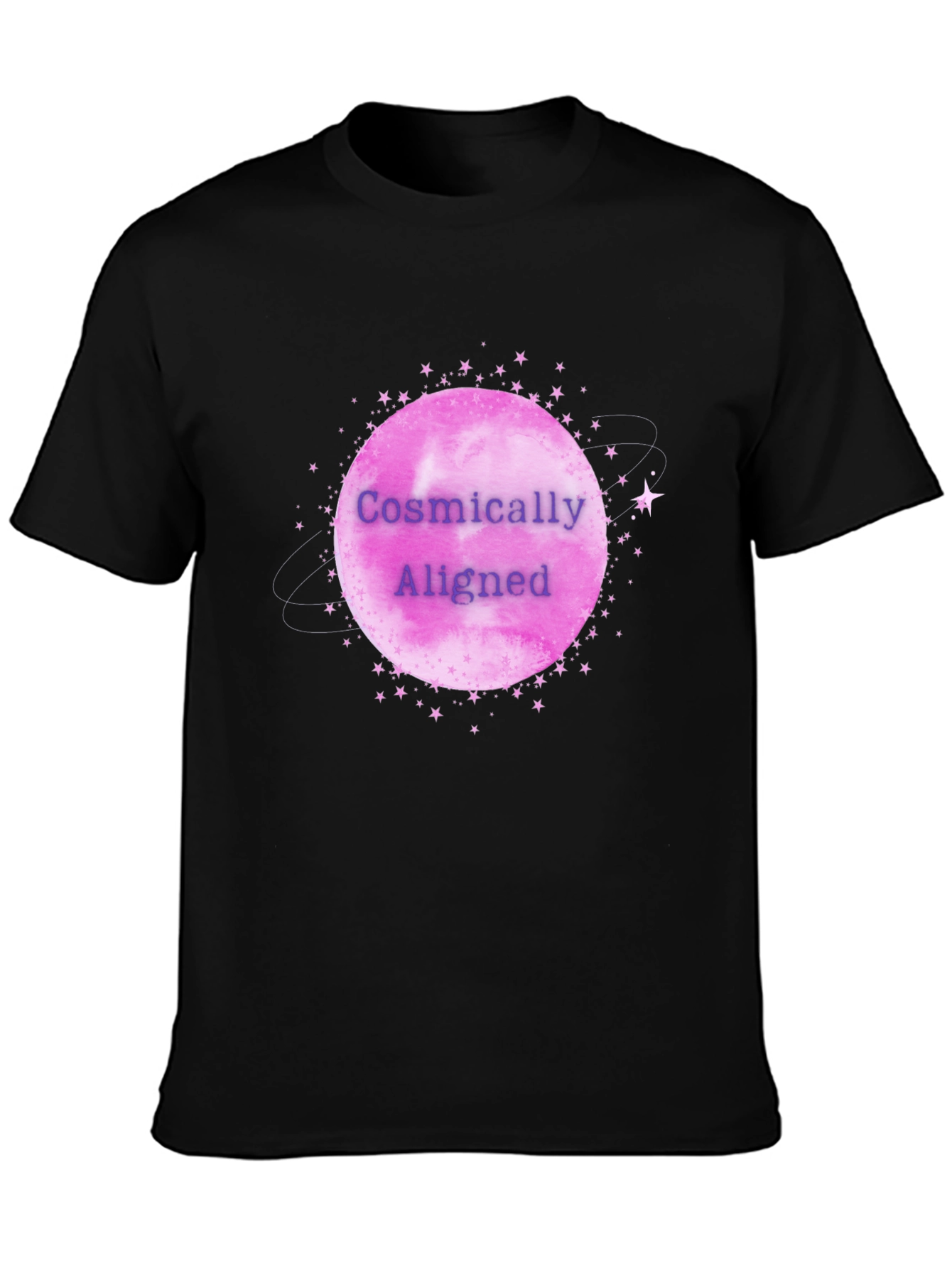 Cosmically Aligned Graphic Tee - Black
