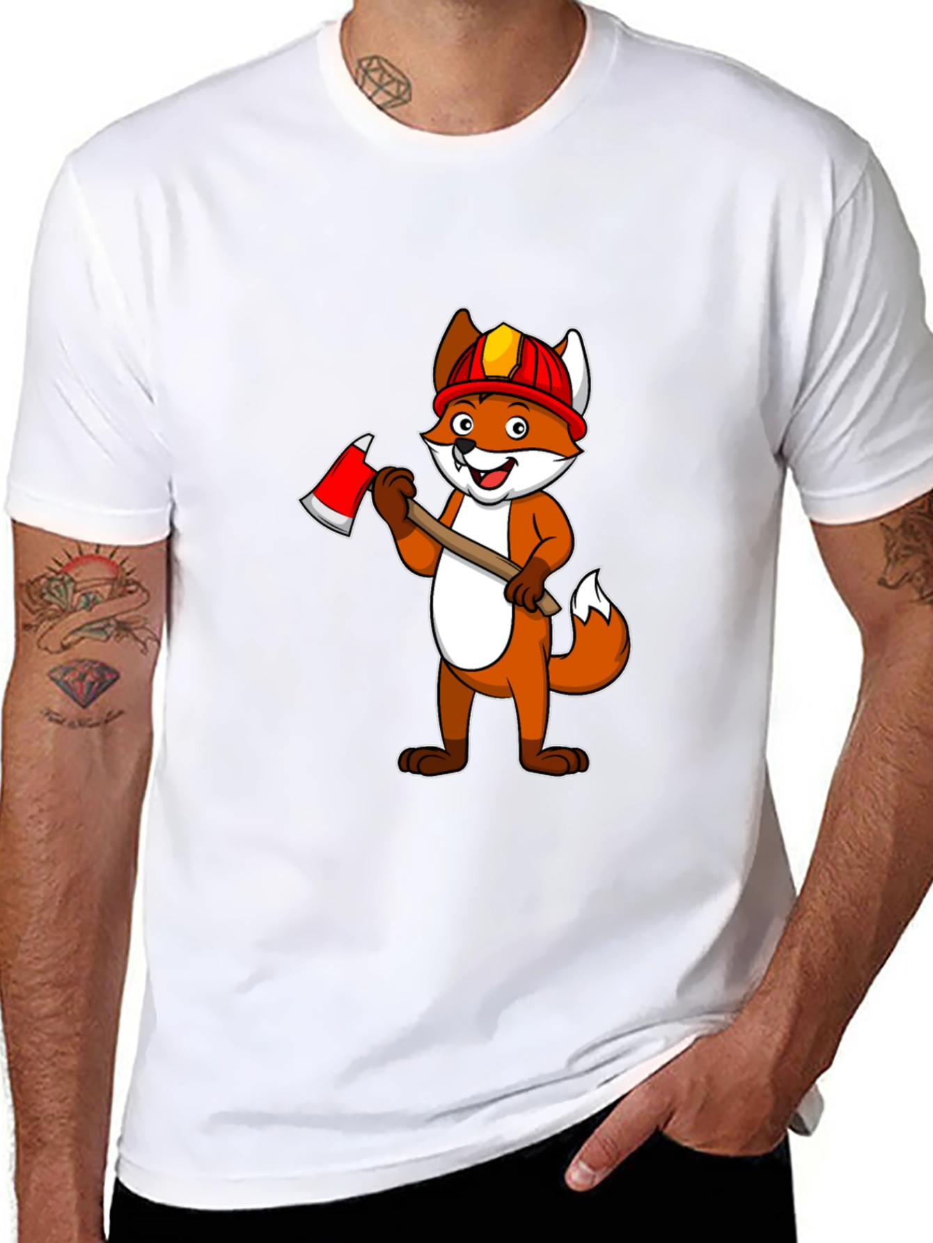Fox Firefighter Graphic T-Shirt