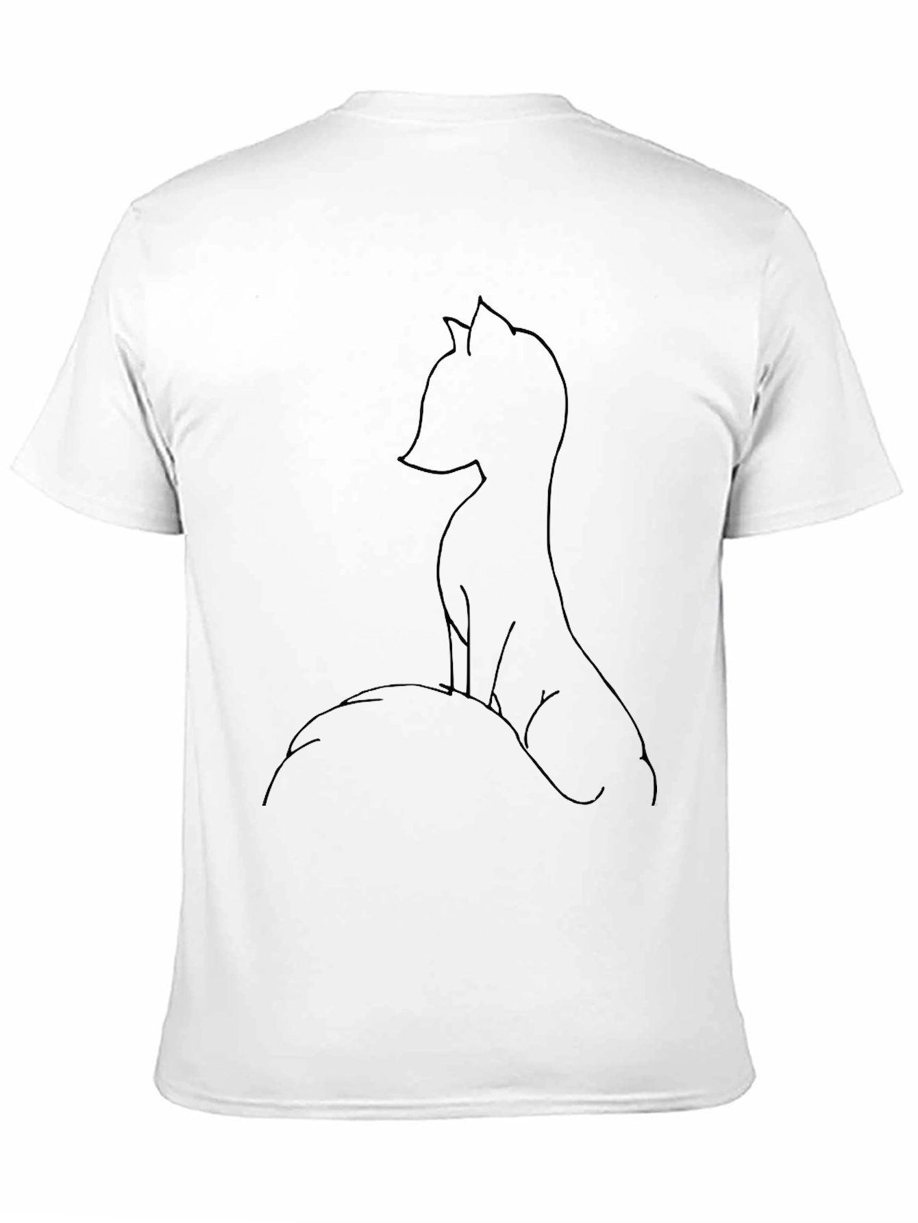 Fox Outline Graphic Print Tee - Black