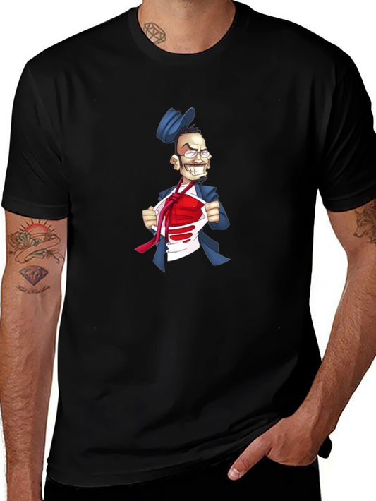 Funny Man T-Shirt Cartoon Superhero Style