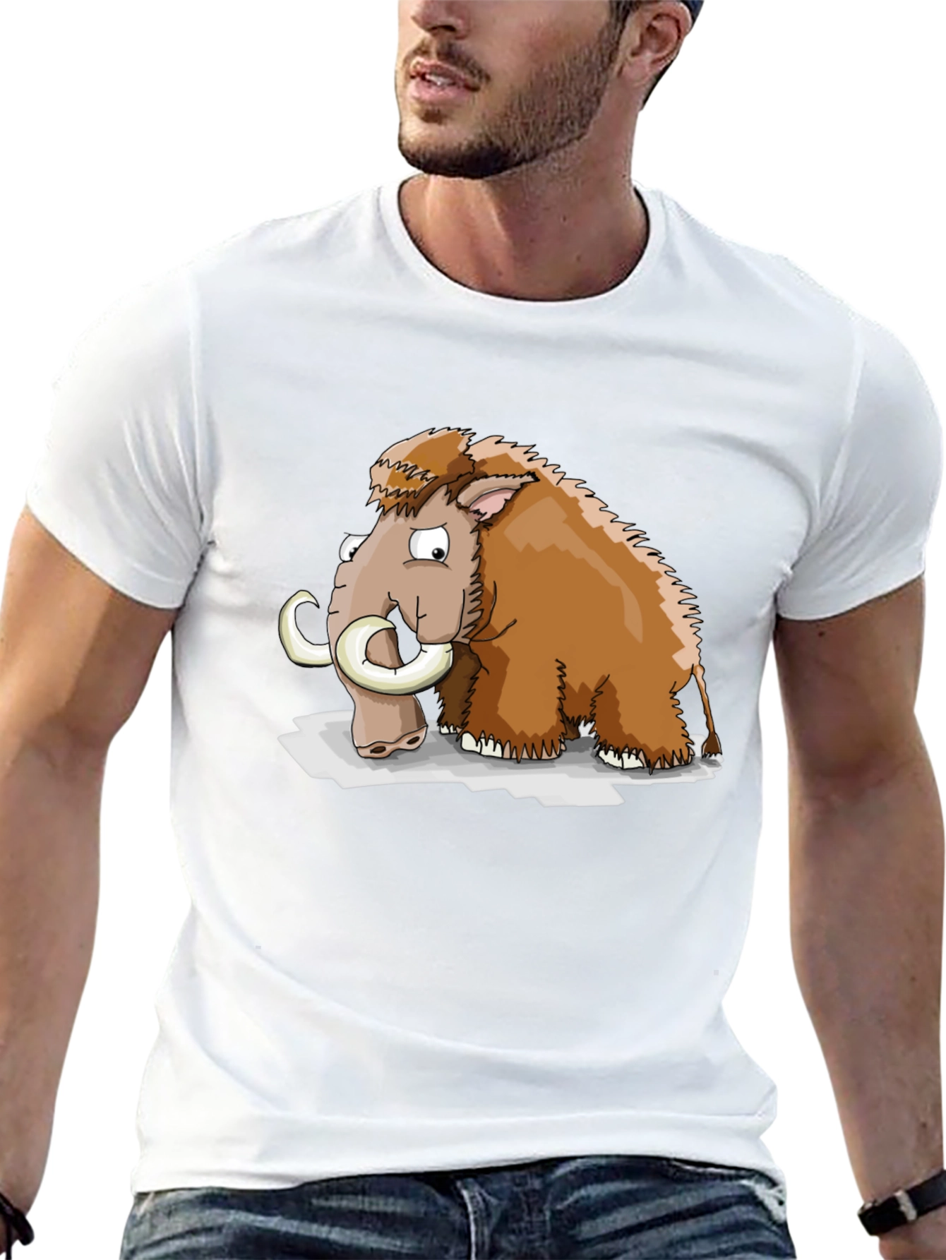 Mammoth Cartoon Black T-Shirt