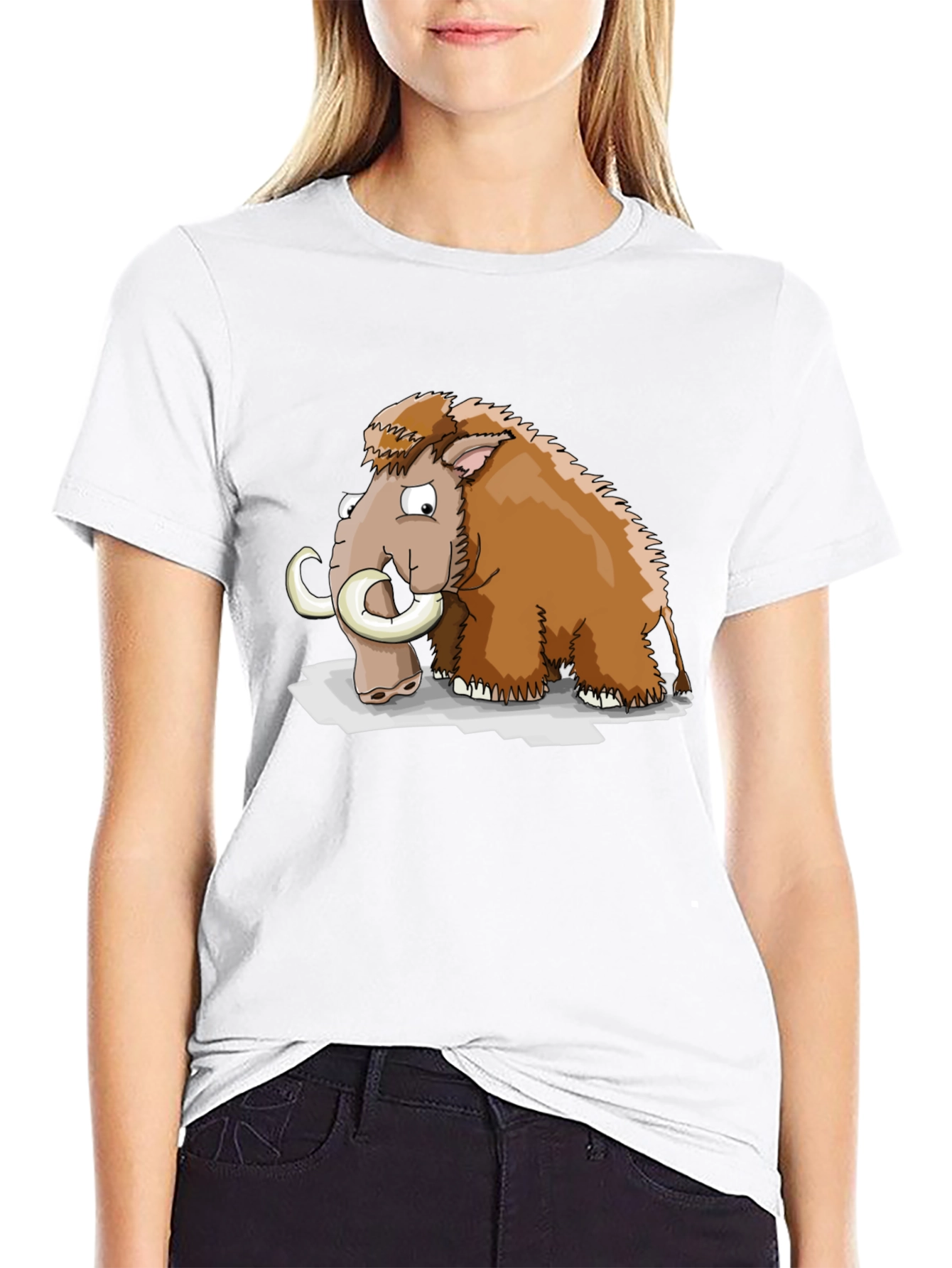 Mammoth Cartoon Black T-Shirt