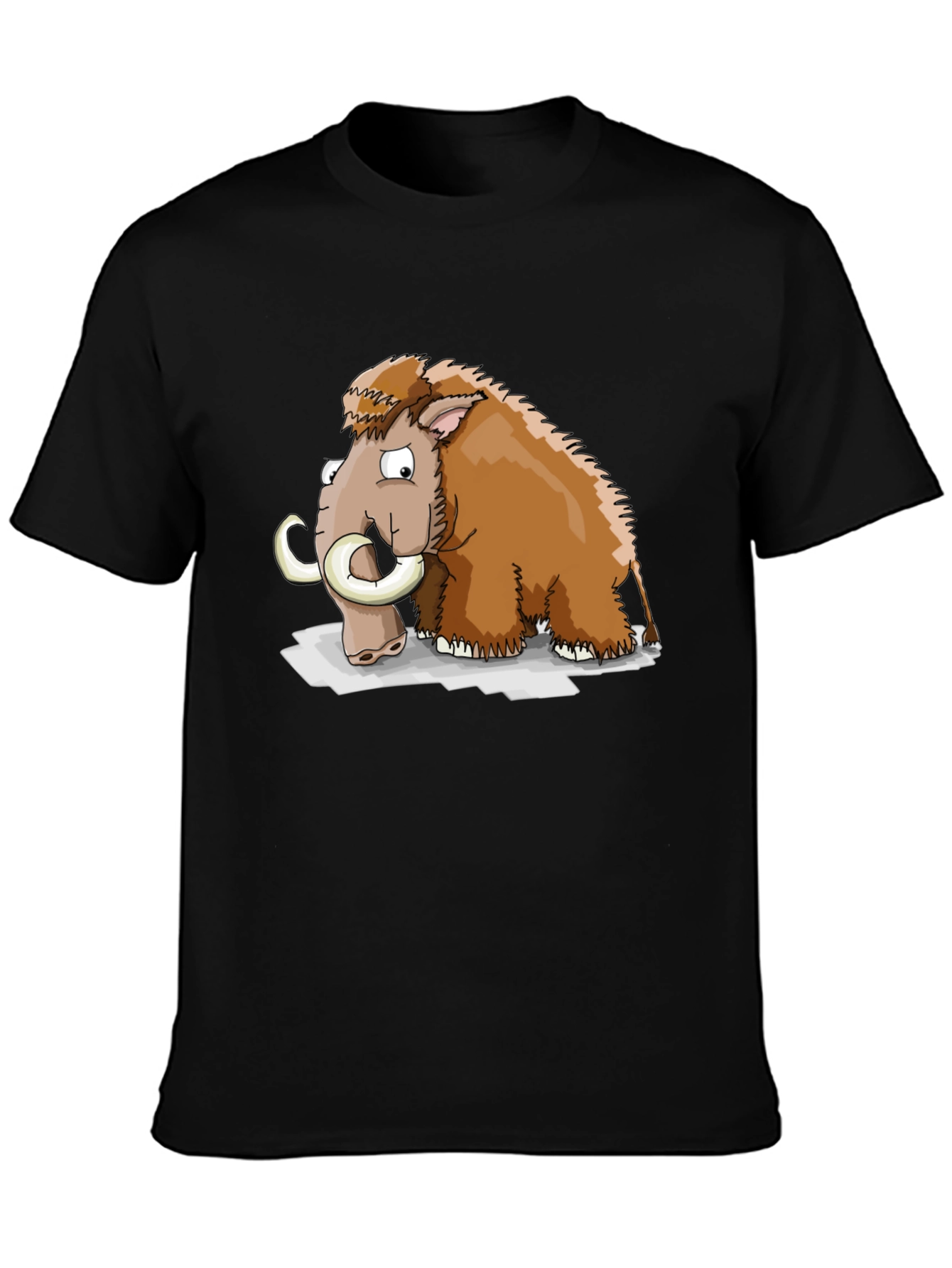 Mammoth Cartoon Black T-Shirt