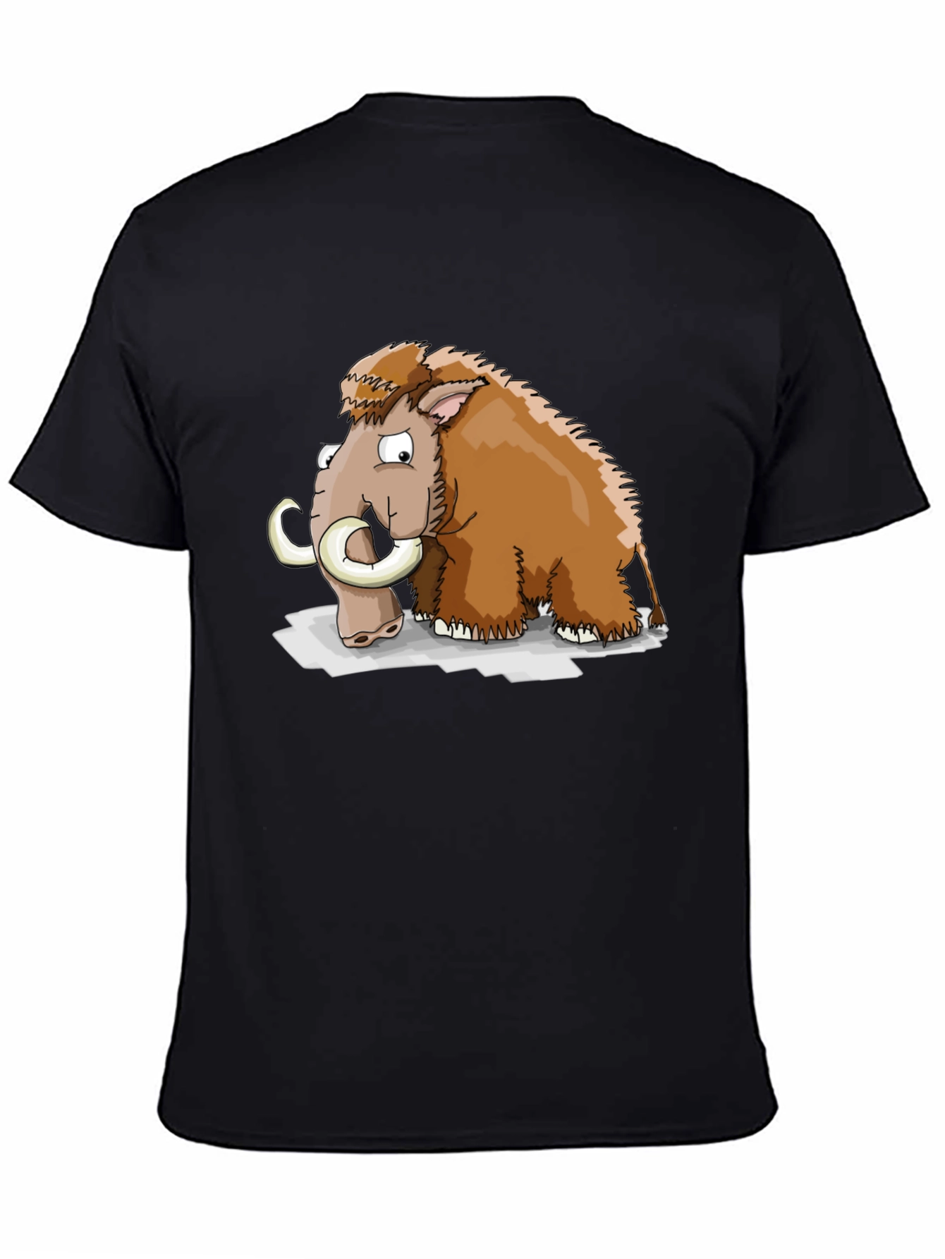 Mammoth Cartoon Black T-Shirt