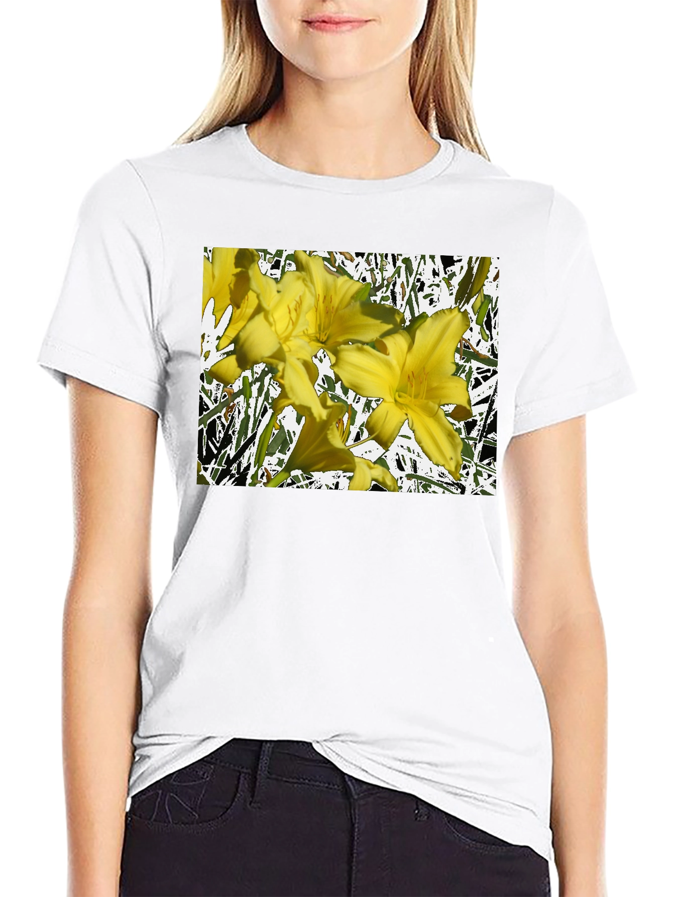 Floral Graphic Tee - Black