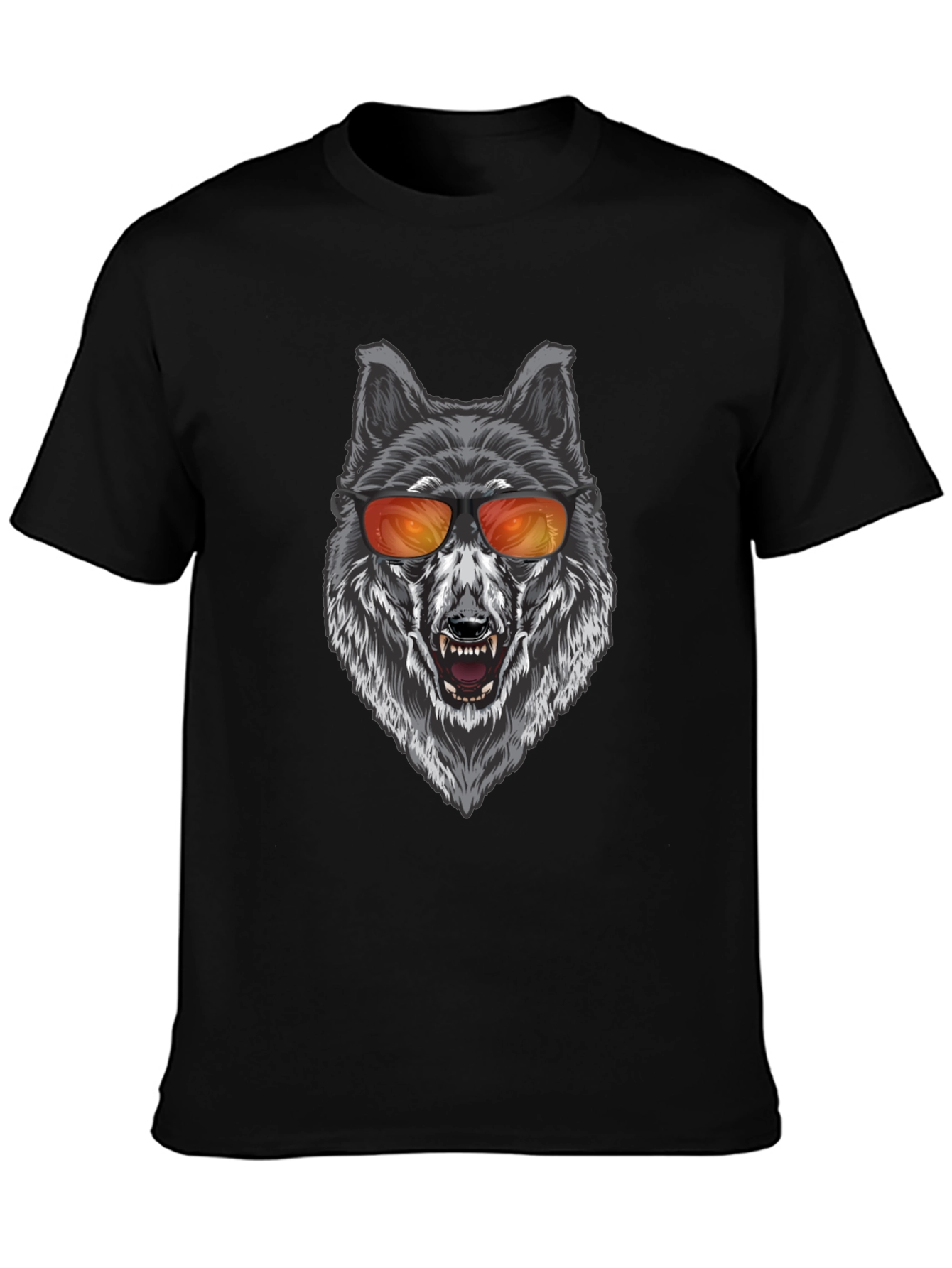 Cool Wolf Graphic T-Shirt - Black