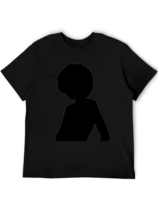 Silhouette Afro T-Shirt - Bold Black Design