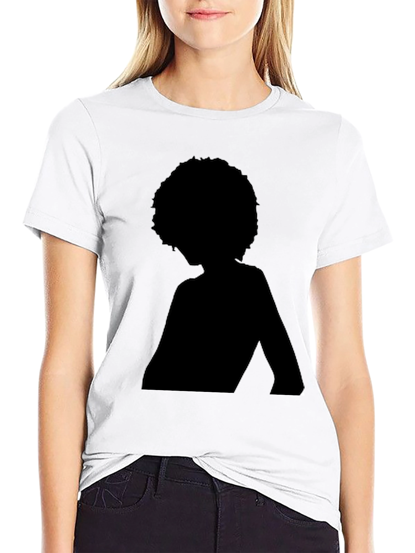 Silhouette Afro T-Shirt - Bold Black Design