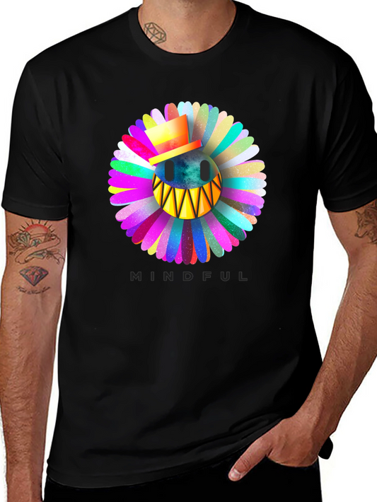 Mindful Smiley Face Flower T-Shirt