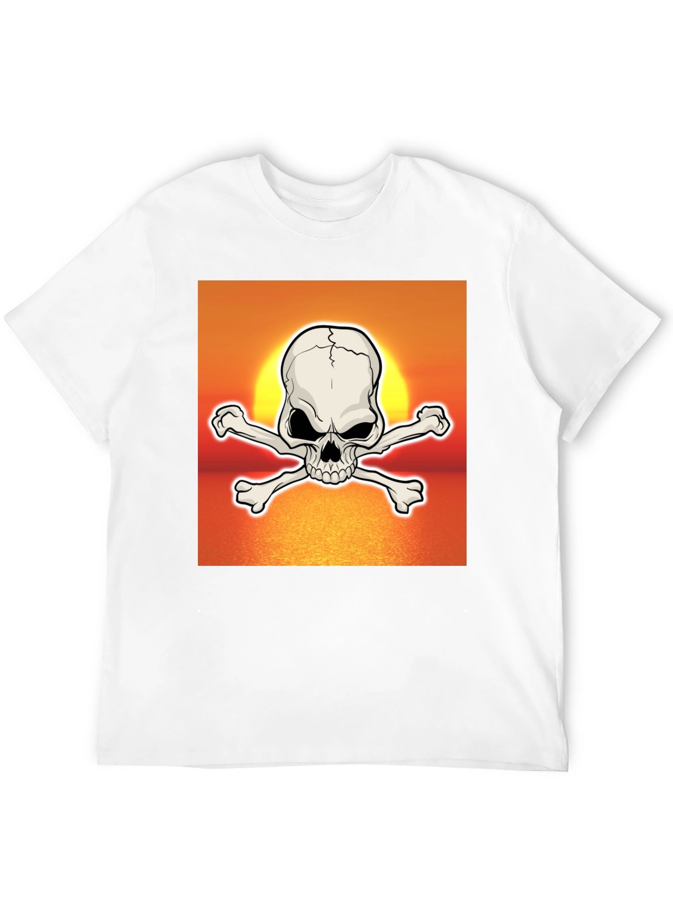 Skull & Crossbones Sunset Graphic T-Shirt