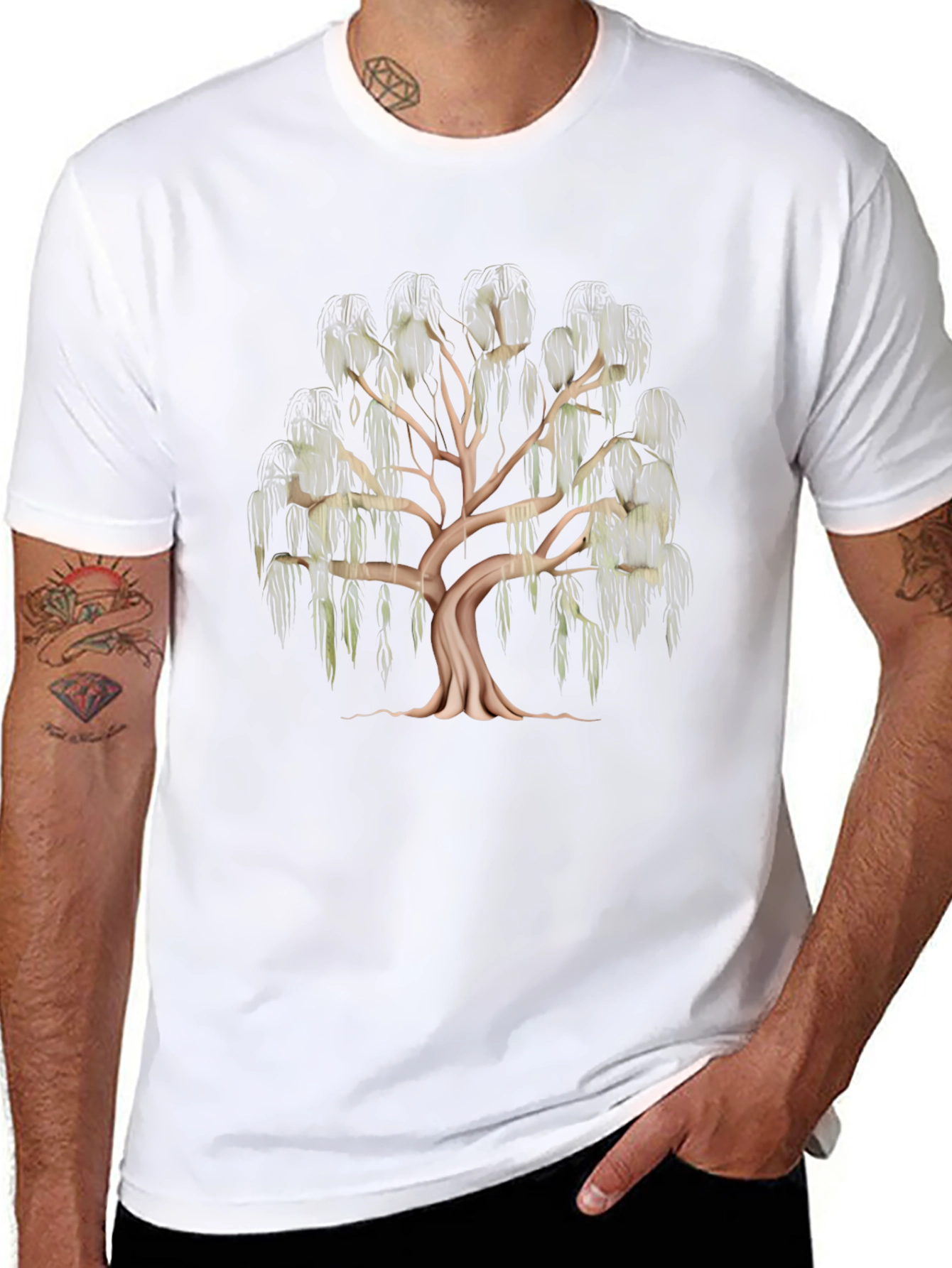 Willow Tree Graphic Black T-Shirt