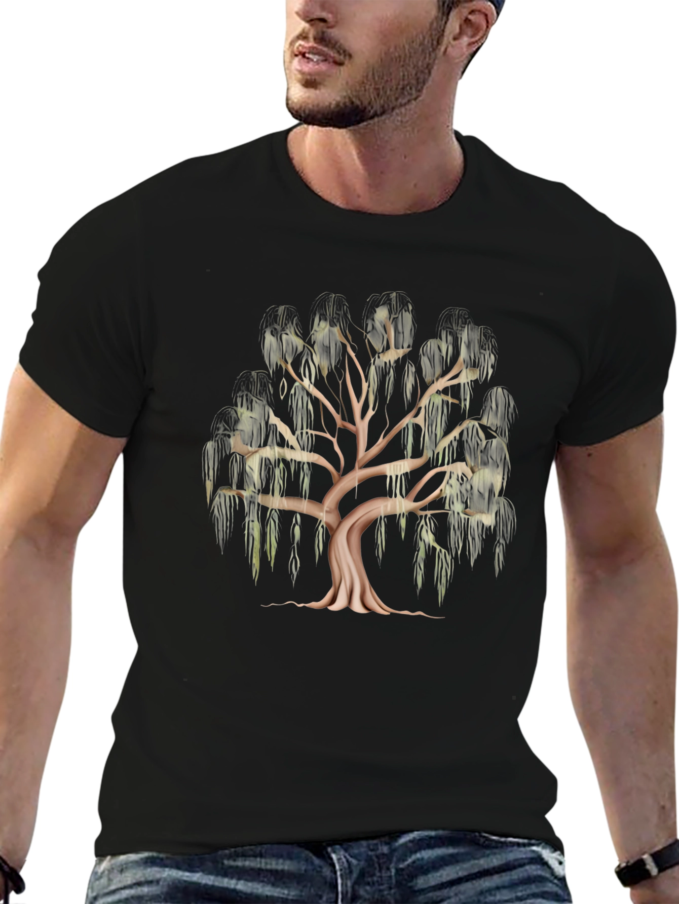 Willow Tree Graphic Black T-Shirt