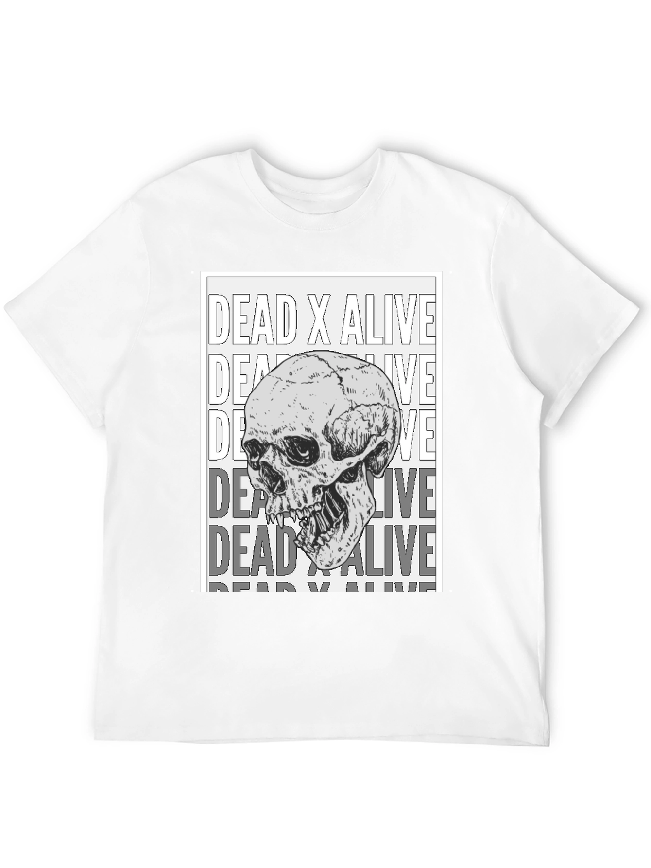 Dead X Alive Skull Graphic Black T-Shirt