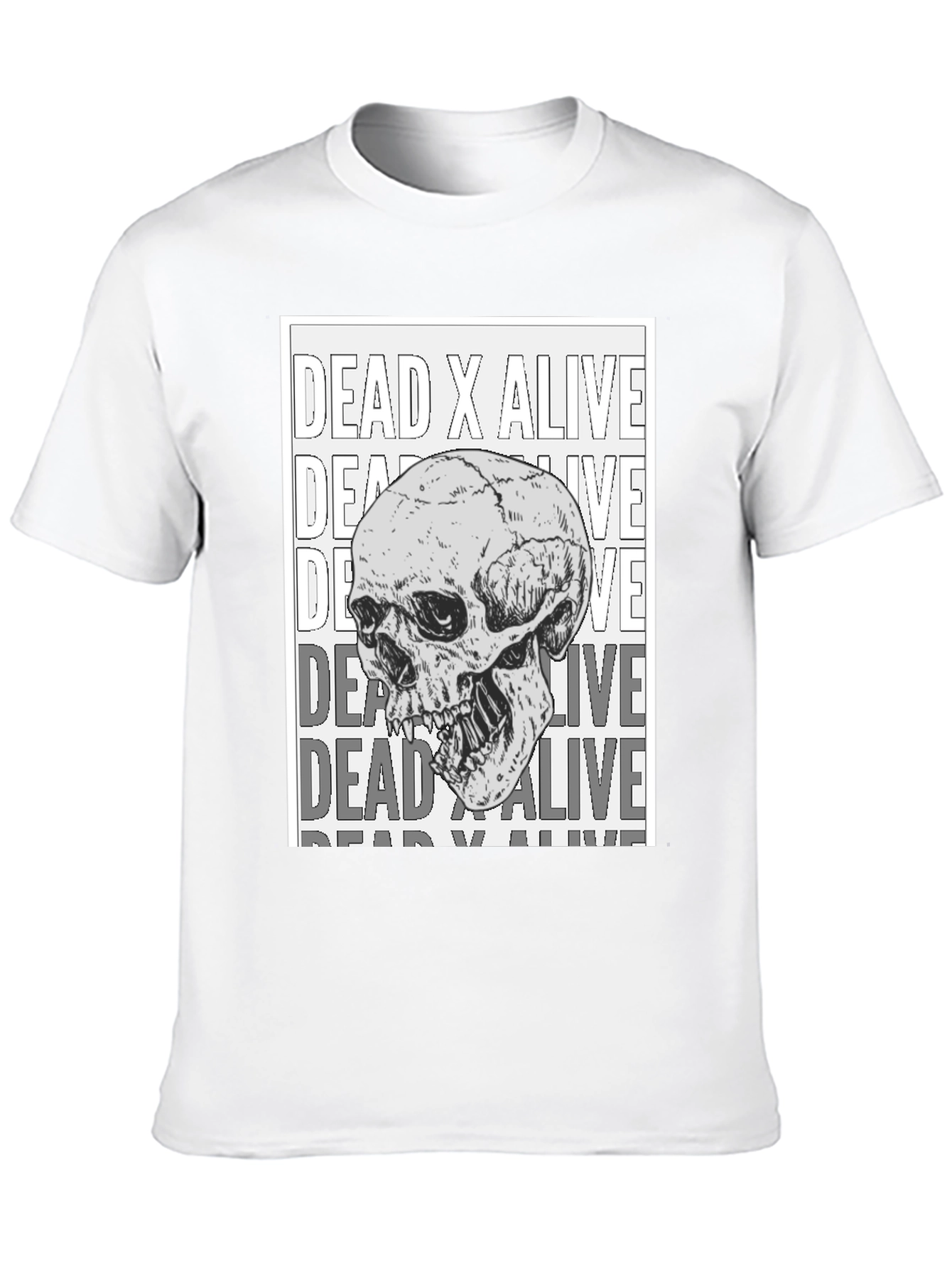 Dead X Alive Skull Graphic Black T-Shirt