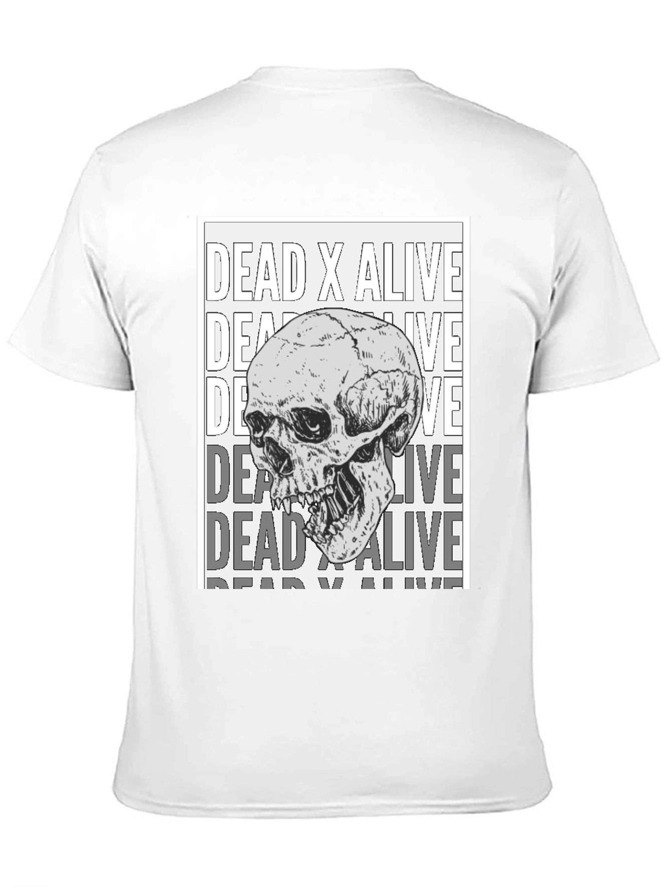 Dead X Alive Skull Graphic Black T-Shirt