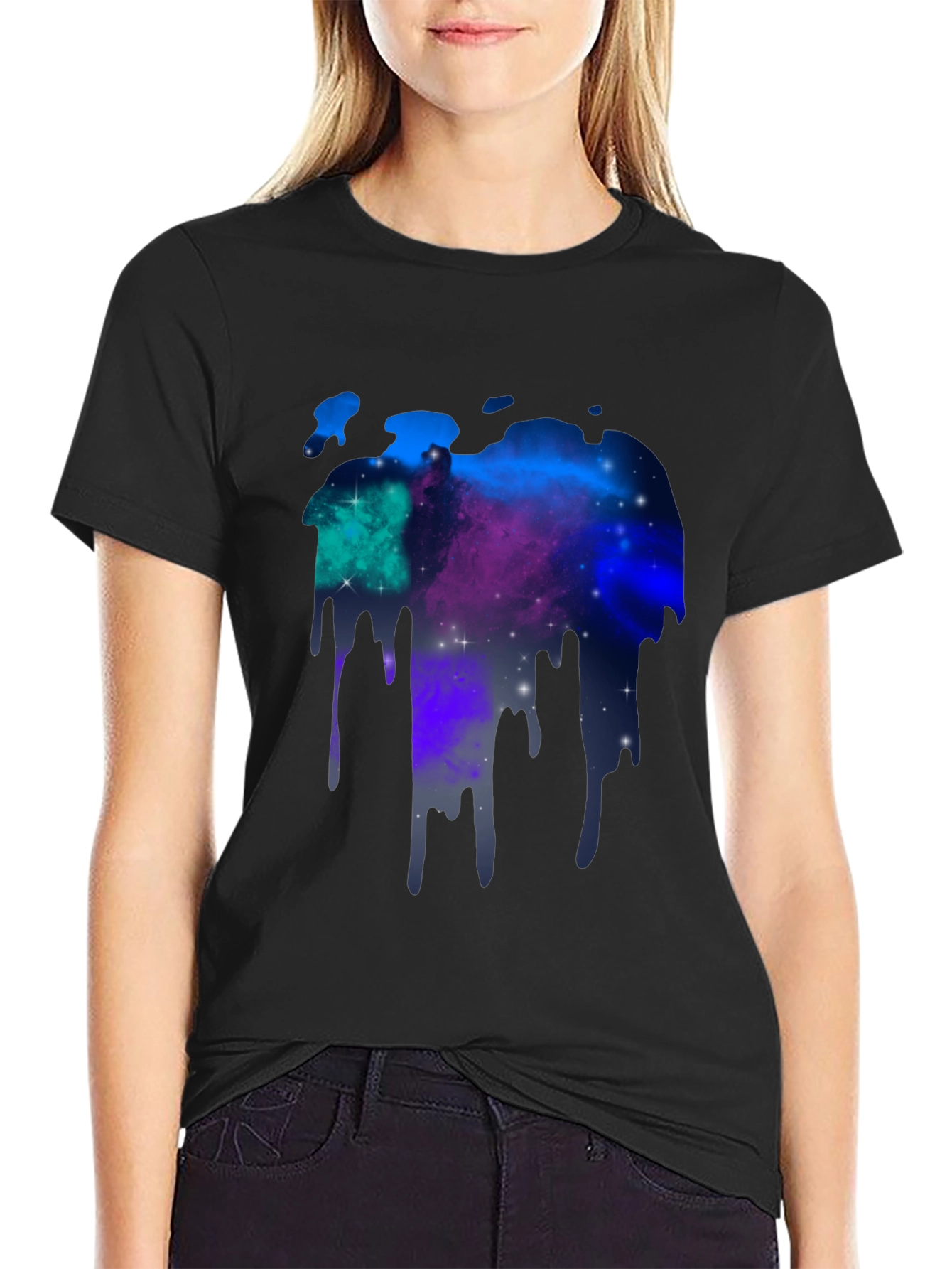 Galaxy Drip Black T-Shirt