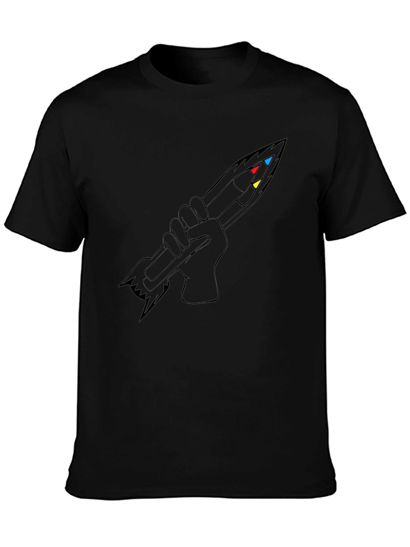 Rocket Fist Graphic Tee - Stylish Black Cotton T-Shirt